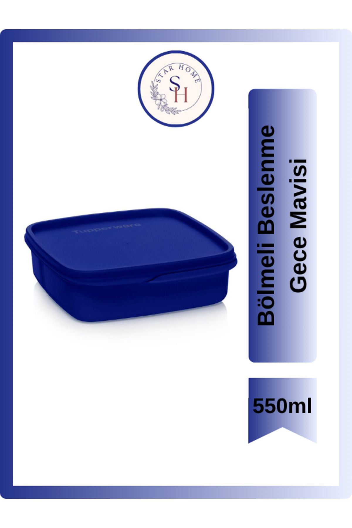 Tupperware Bölmeli Beslenme Gece Mavisi 550ml