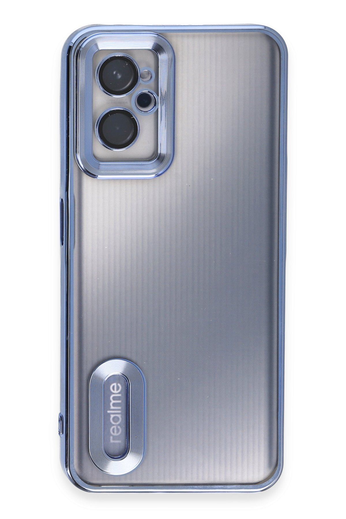cepmoda Realme 9i 4G Kamera Korumalı Yanları Renkli Silikon Telefon Kılıfı - Lazer Kapak Sierra Blue