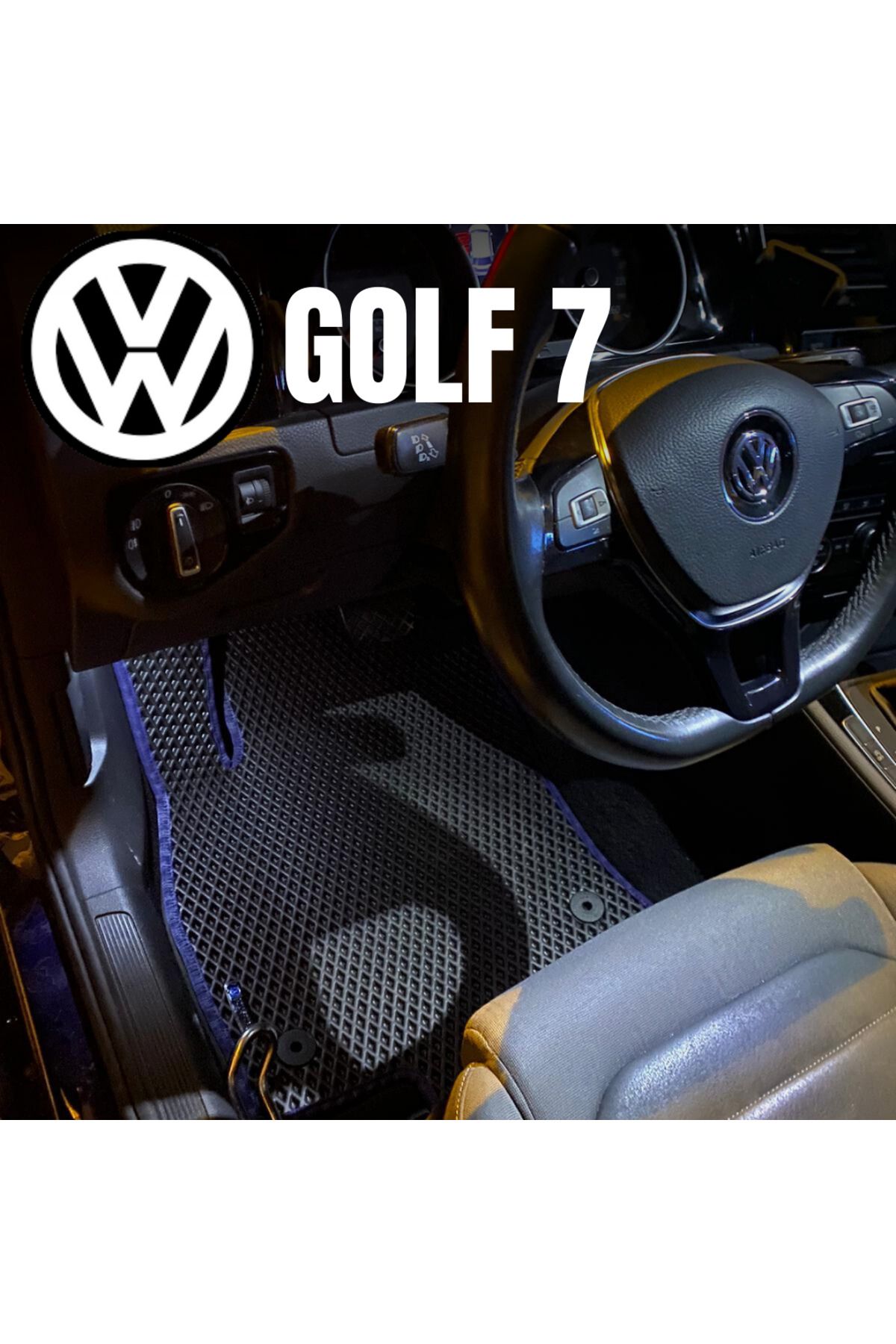 pascar Volkswagen Golf 7 (2013-2018) araca özel yeni nesil akıllı oto paspas (SİYAH)