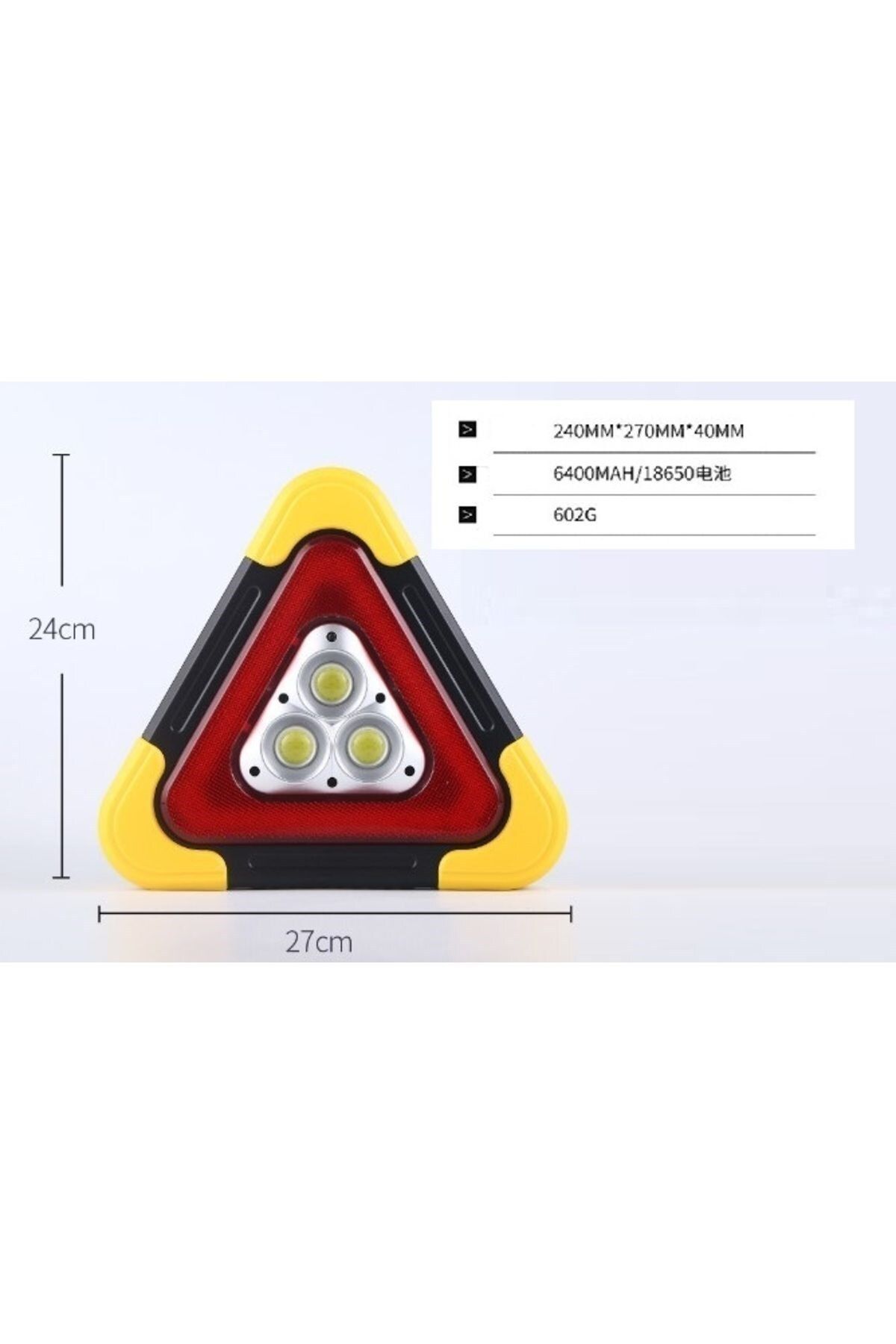 3D Üçde Işıklı Üçgen Led Reflektör Acil Durum Feneri