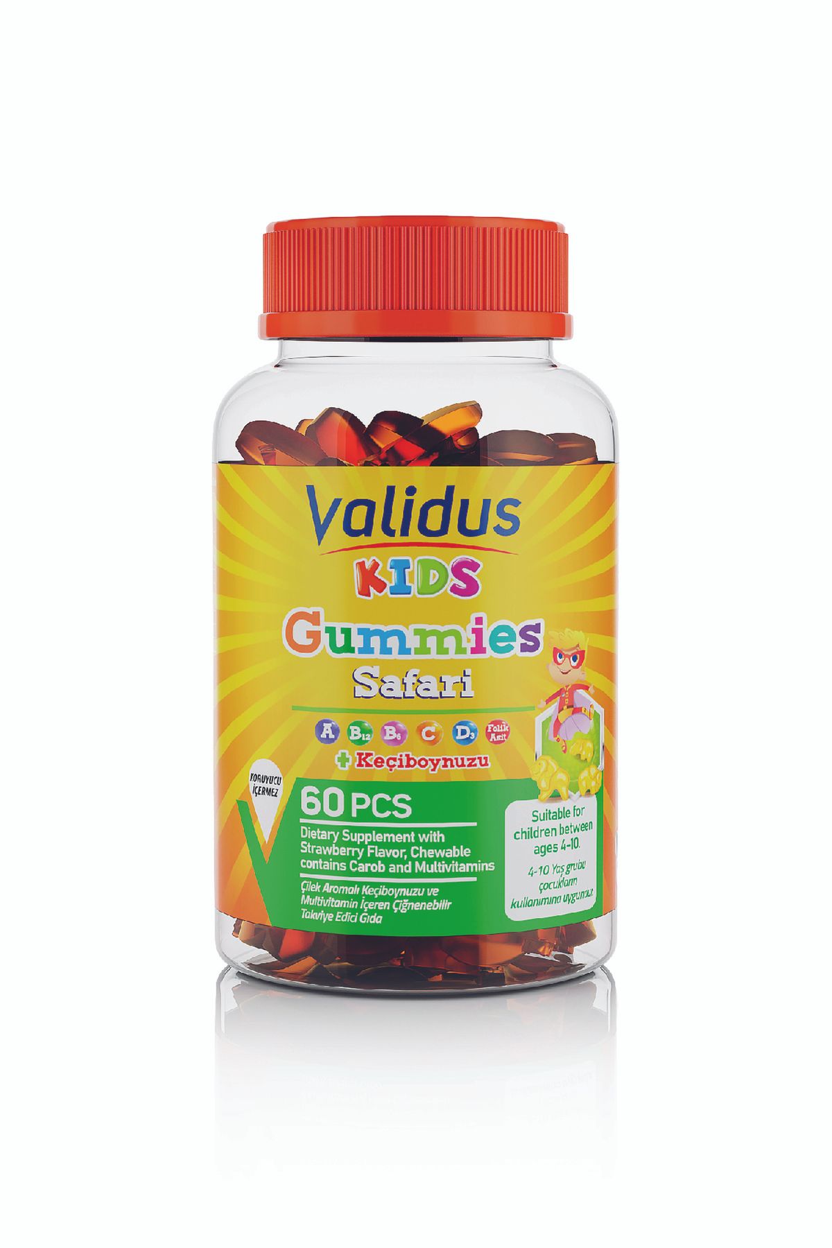 Validus Kids Safari Keçiboynuzu + Vitamin A-C-D3 60 Gummies