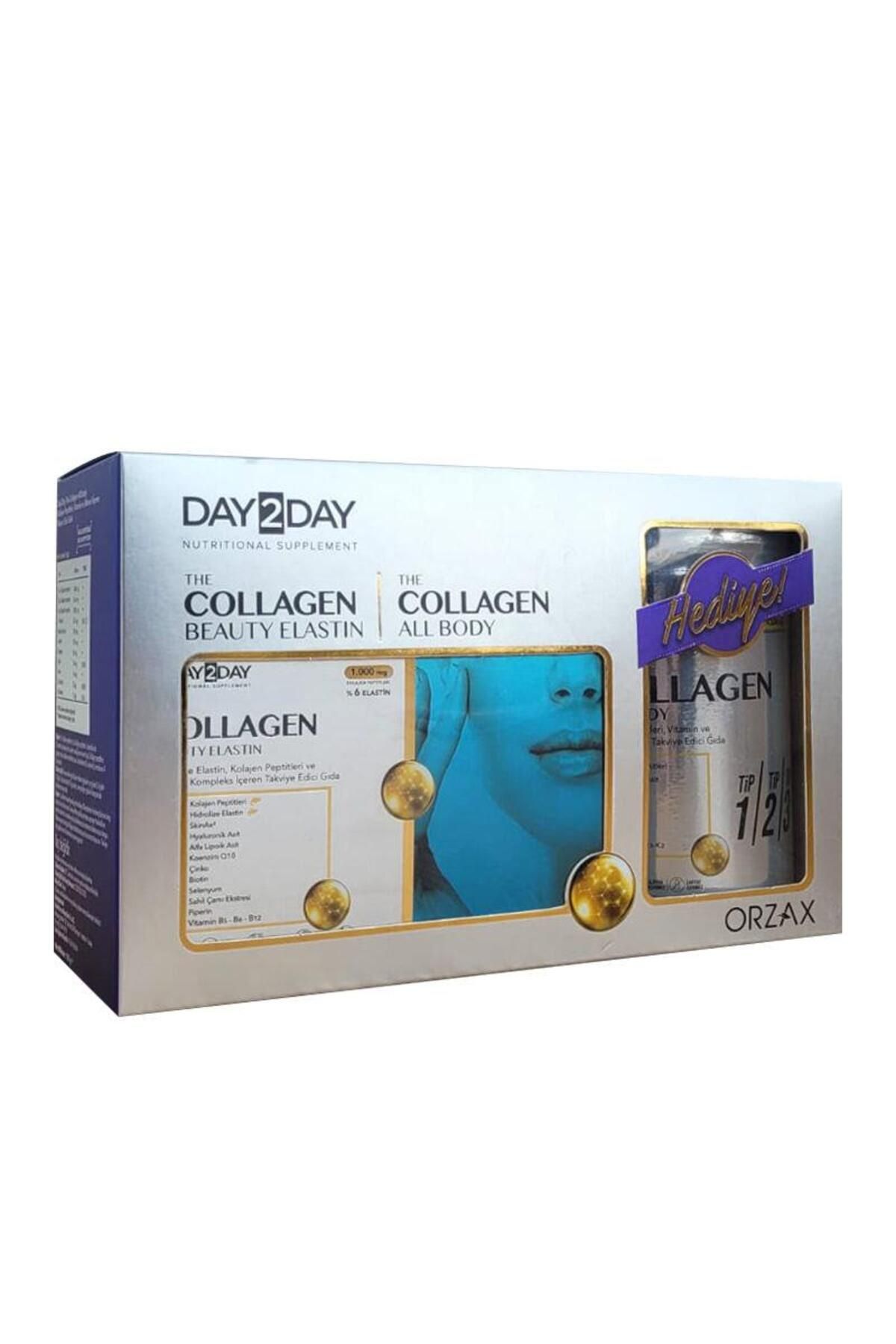 DAY2DAY Collagen Beauty Elastin 30 Tablet + Day2Day Collagen All Body 100 gr Hediye