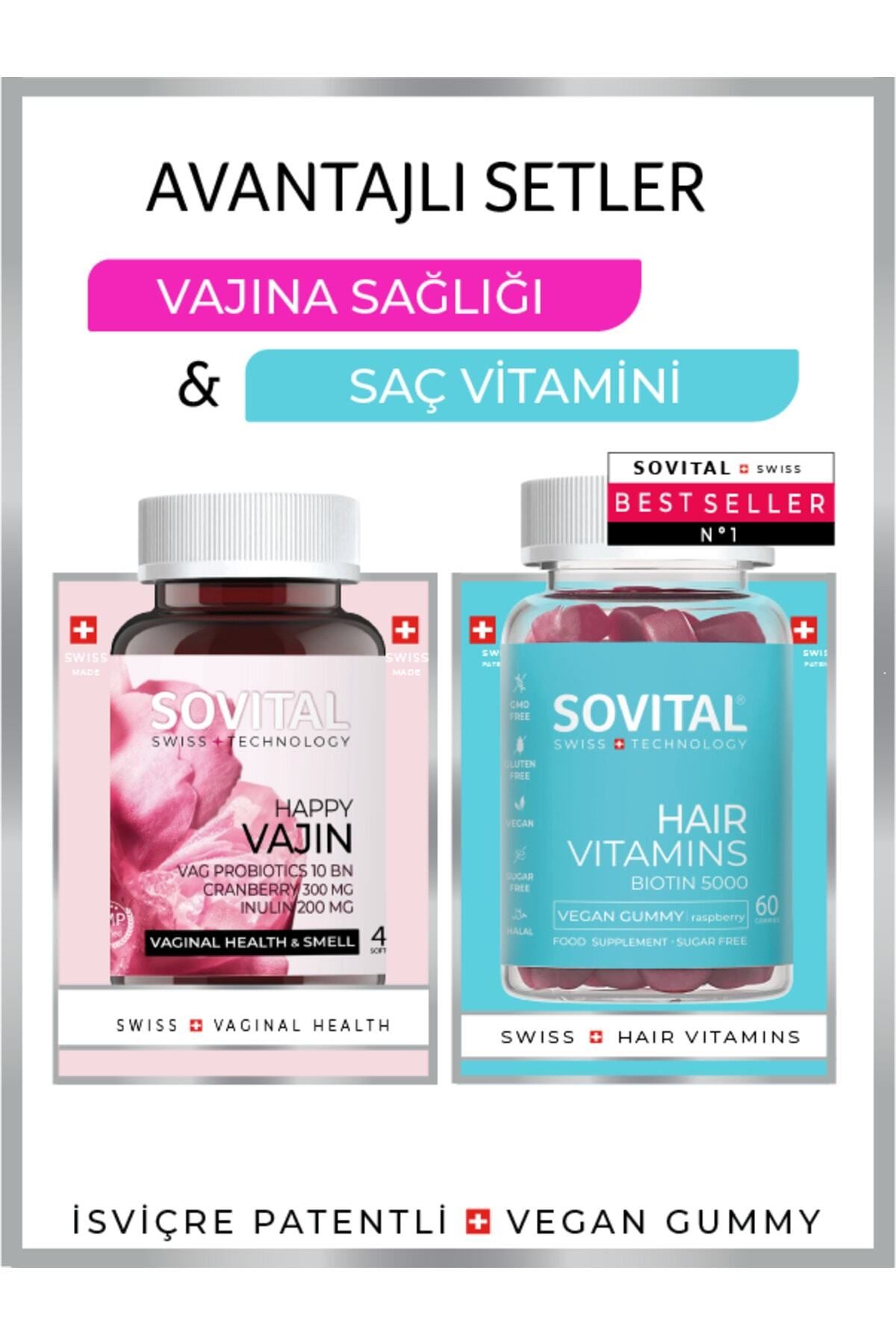 SOVITAL Avantajlı Paket - Haır Saç Vitamini Happy Vajın Kadın Sağlığı