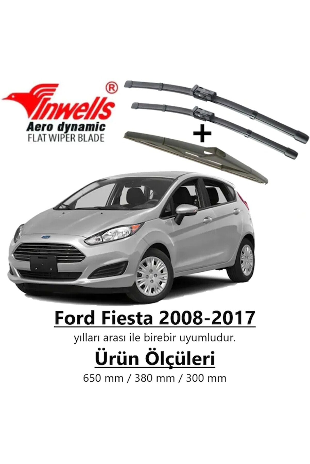 Inwells Ford Fiesta Ön+arka Muz Silecek Takımı (2008-2017)