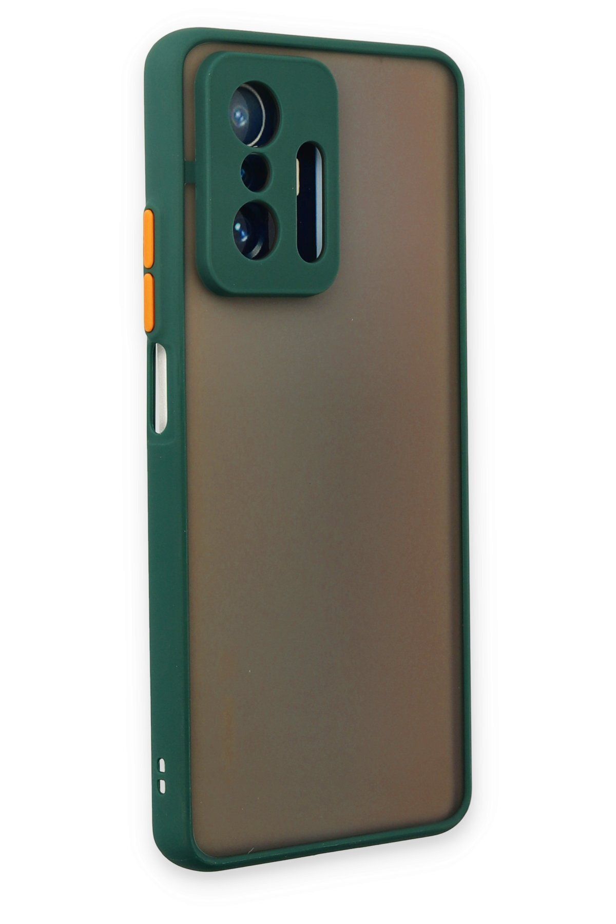 cepmoda Xiaomi Mi 11T Kılıf - Yanları Renkli Arkası Mat Dayanıklı Telefon Kılıfı - Yeşil Kapak