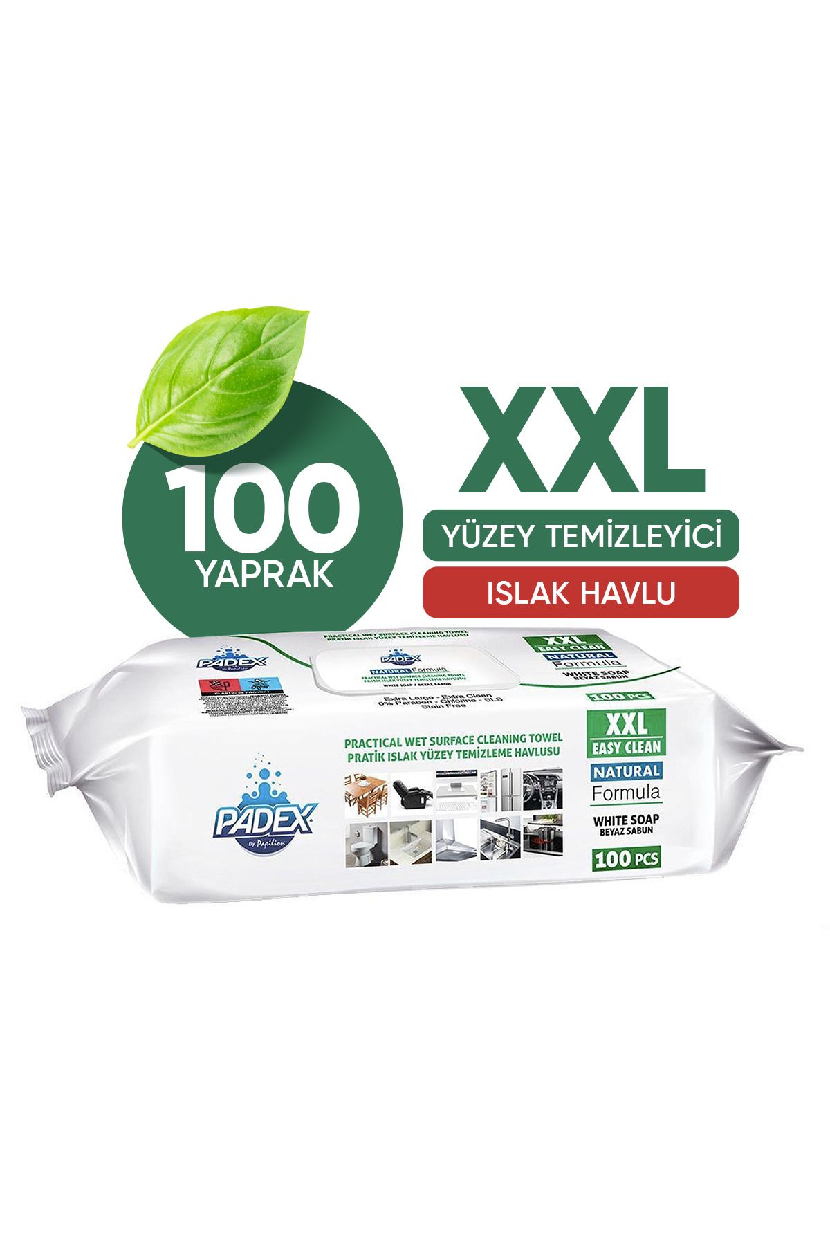 Padex Easy Clean Xxl Beyaz Sabun Katkılı Naturel Formül 100 Geniş Yaprak