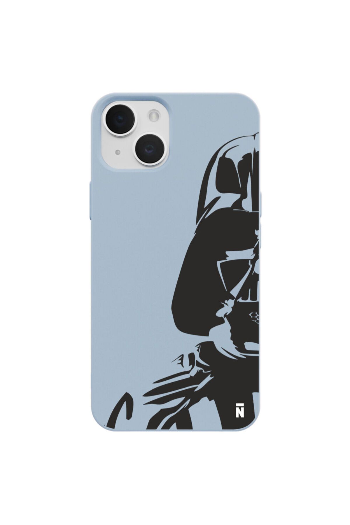 Casen iPhone 15 Darth Vader Tasarımlı Mavi Renkli Silikon Telefon Kılıfı