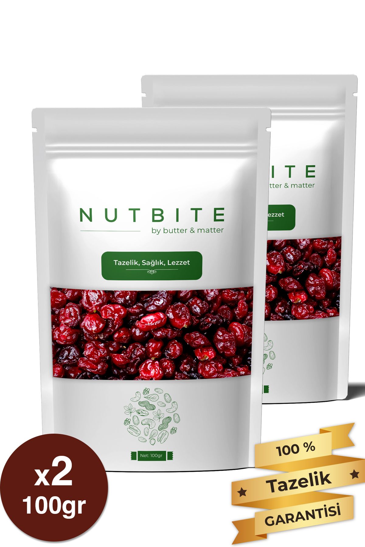 NUTBITE Premium Turna Yemişi 200gr - Cranberry - Çekirdeksiz Tane - Taptaze Yeni Mahsül