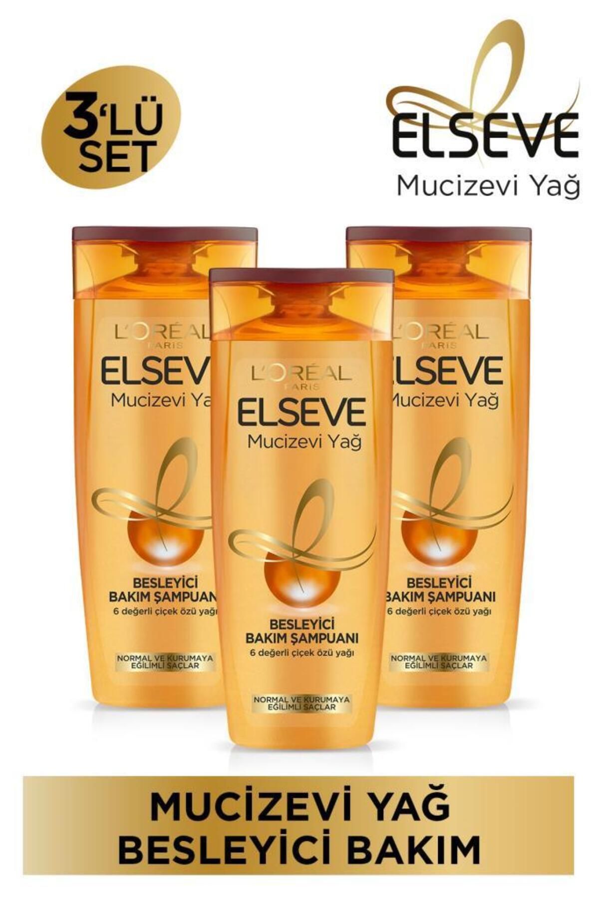 Elseve Mucizevi Yağ Besleyici Bakım Şampuan 360ml 3'lü Set