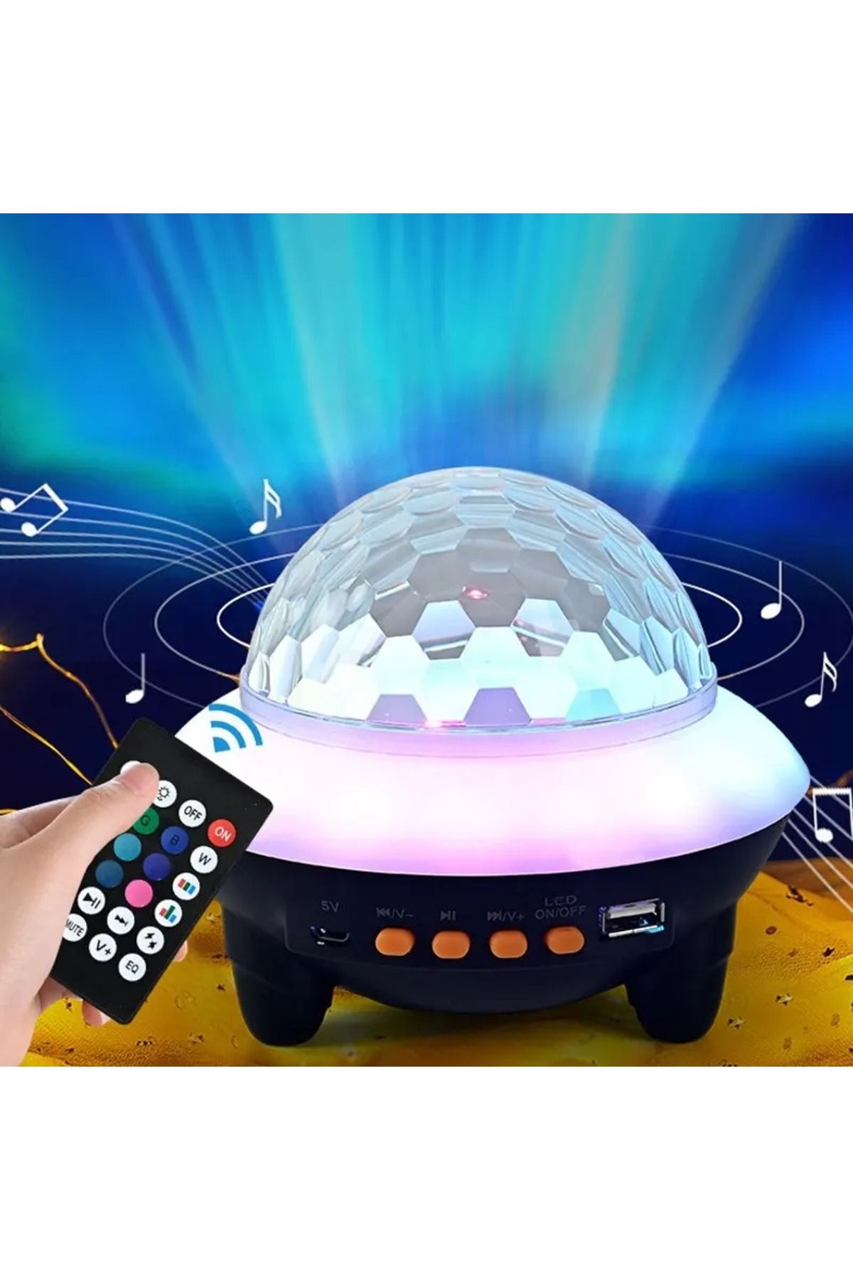 gaman Sihirli Işık Topu Rgb Şarjlı Disko Işık Şovu Gece Lambası Bluetooth Speakerr