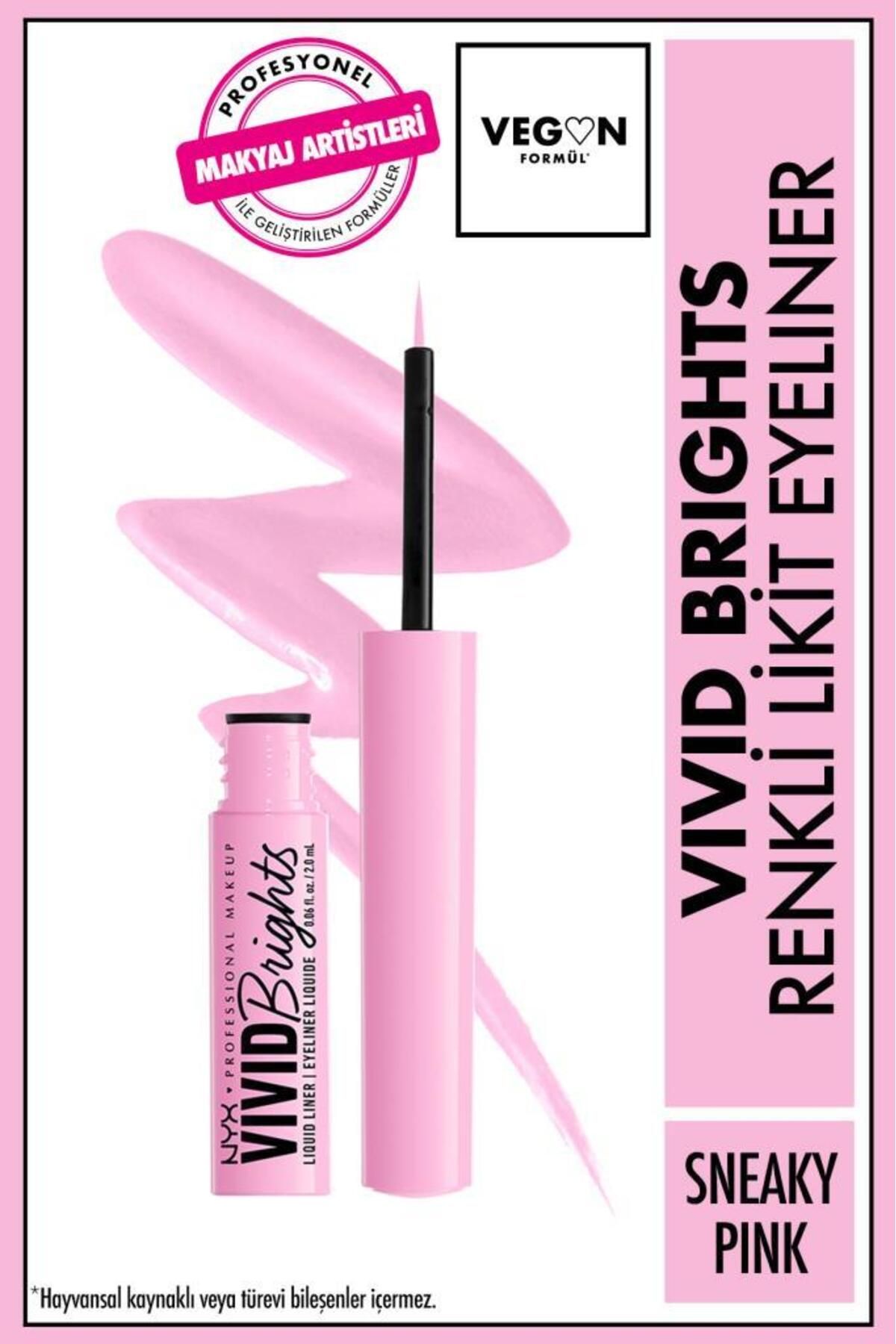 NYX Professional Makeup Vivid Brights Likit Eyeliner - Sneaky Pink