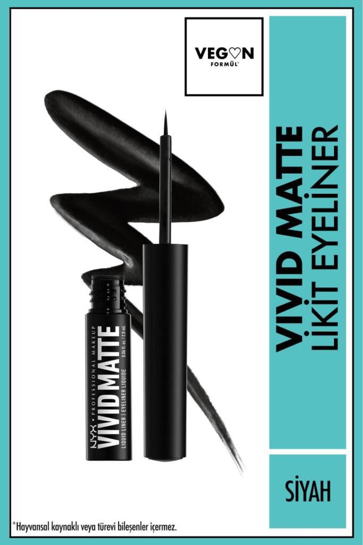 NYX Professional Makeup Vivid Matte Likit Eyeliner - Siyah