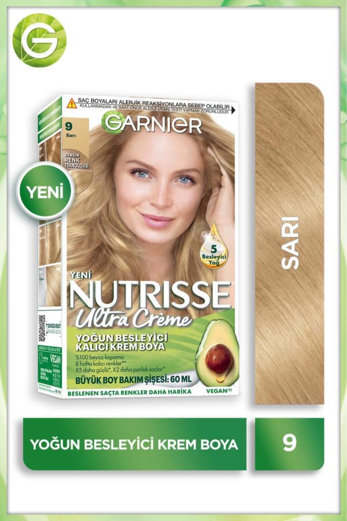 Garnier Nutrisse Yoğun Besleyici Kalıcı Krem Saç Boyası 9 Sarı