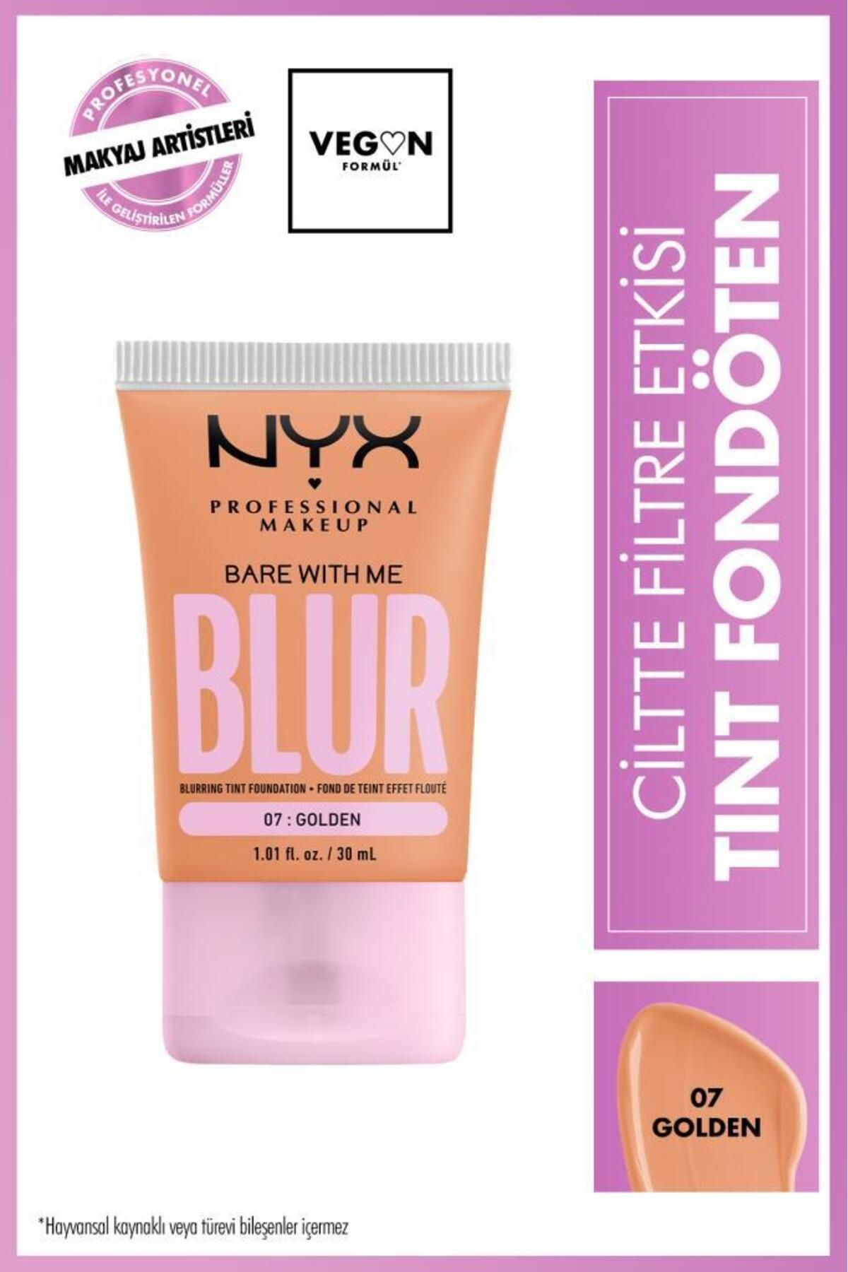 NYX Professional Makeup Blur Tint Ciltte Filtre Etkili Fondöten - 07 Golden