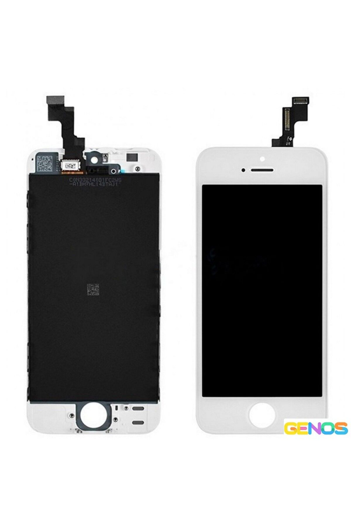 Genos iPhone 5S Uyumlu AAA Kalite Lcd+Dokunmatik+Çıtalı (Beyaz) (SN808573)