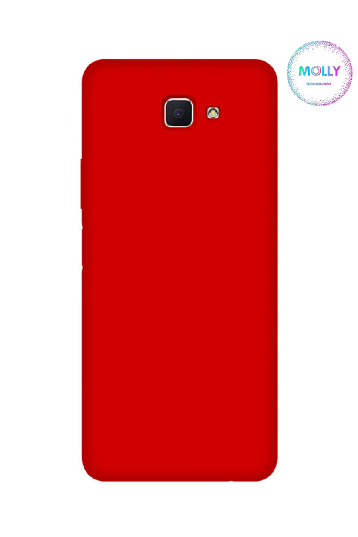 Molly Samsung Galaxy A7 2017 İçin  Uyumlu Kırmızı Liquid İçi Kadife Silikon Kılıf