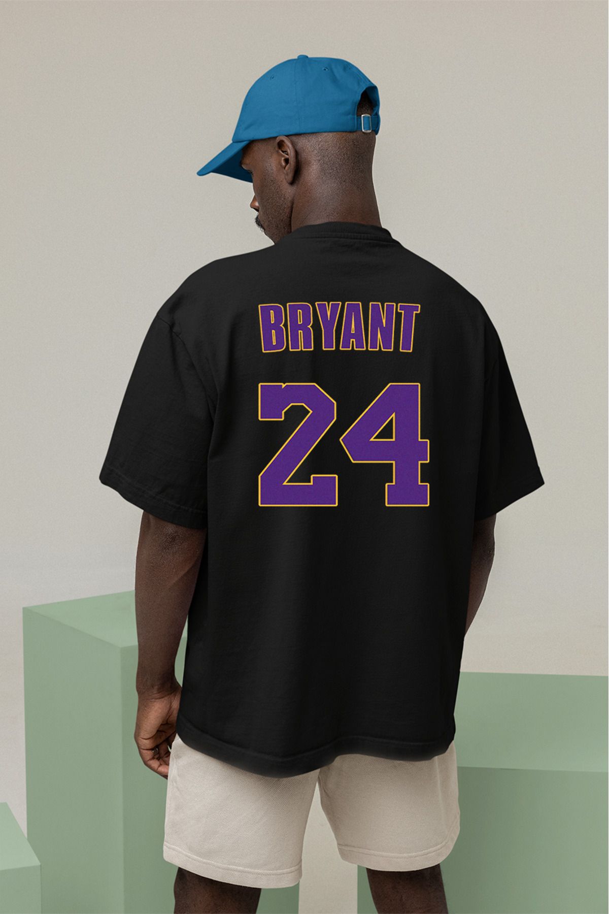 dexerwear Kobe Bryant Los Angeles Lakers Baskılı Siyah Oversize Unisex Tshirt