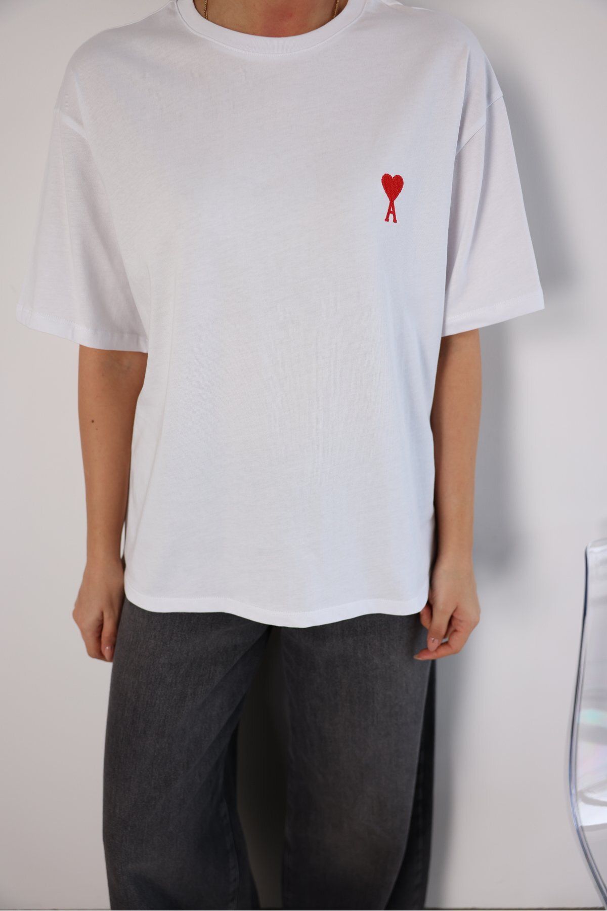 Jose Clothing Unisex Beyaz Baskılı Organik Pamuk Oversize Kesim Kısa Kollu T-shirt