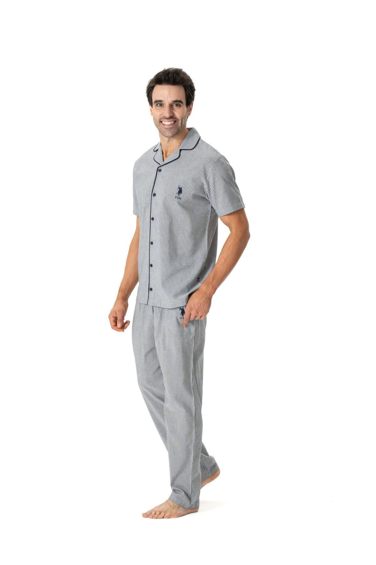 U.S. Polo Assn. U.S. Polo Assn. Erkek Lacivert Boydan Patlı Pijama Takımı