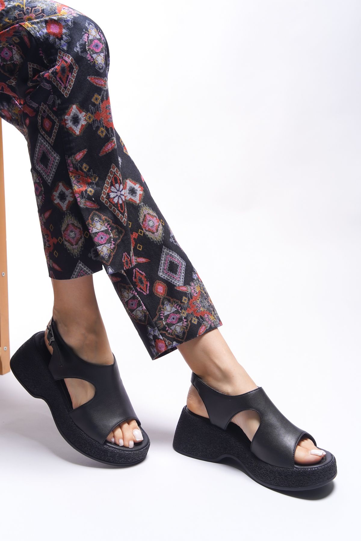 Riccon Lyathlin Kadın Topuklu Sandalet 0012450 Siyah