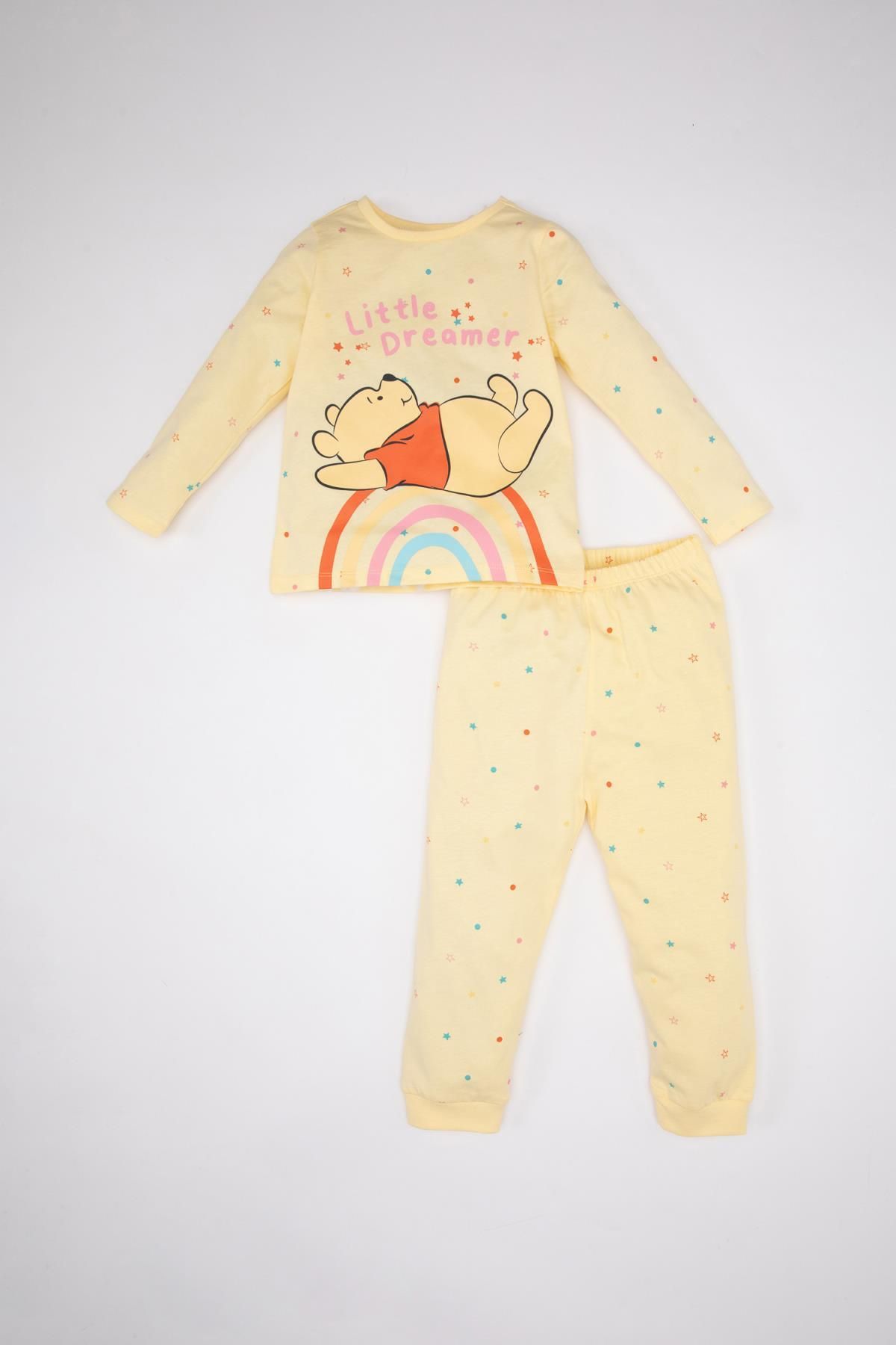 Defacto Kız Bebek Disney Winnie The Pooh Uzun Kollu Penye Pijama Takımı C0412A524SP