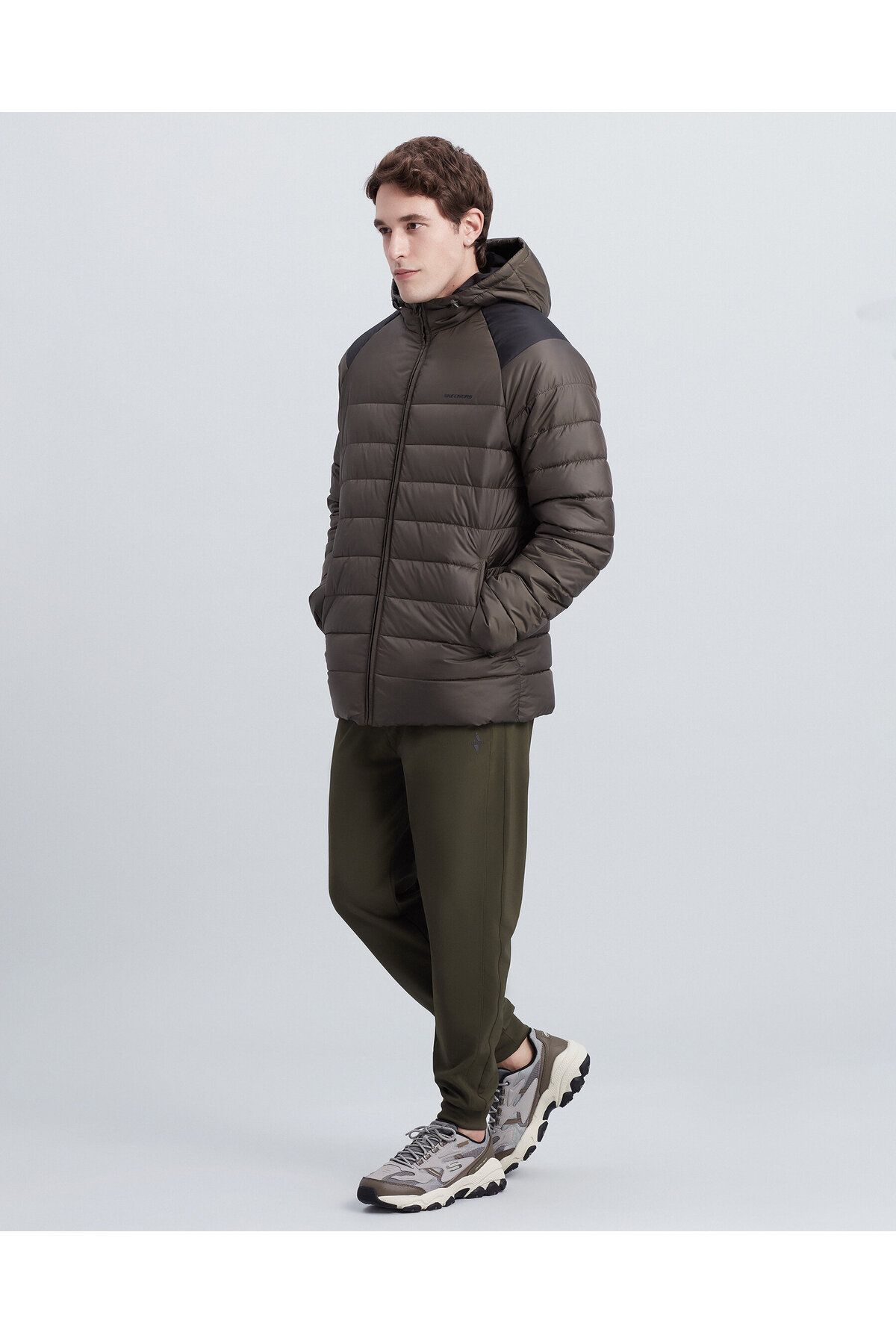 Skechers S212041-801 M Panel Hooded Jacket Erkek Mont