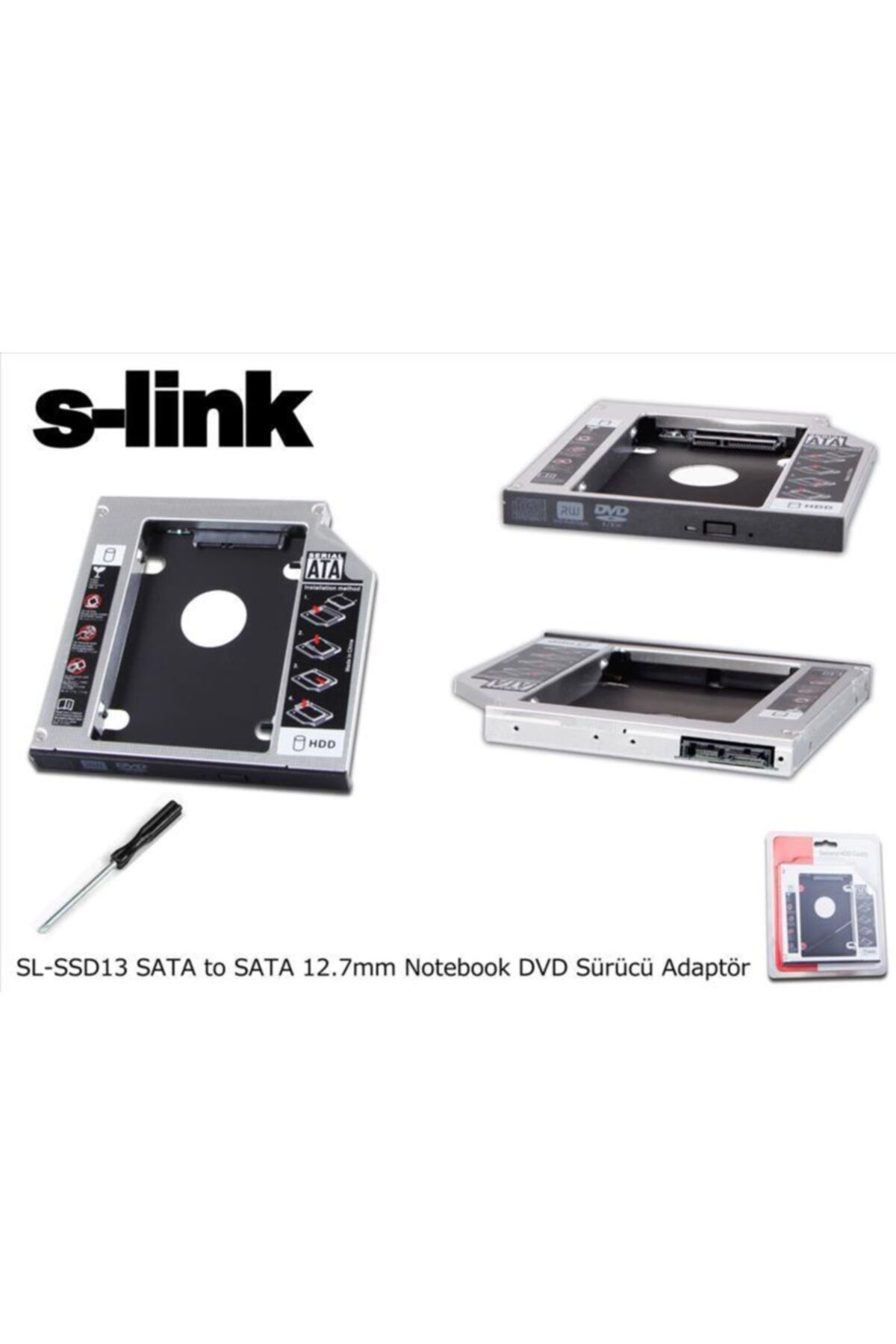 S-Link Sl-ssd13 12.7mm Sata Siyah Notebook Ekstra Hdd Yuvası