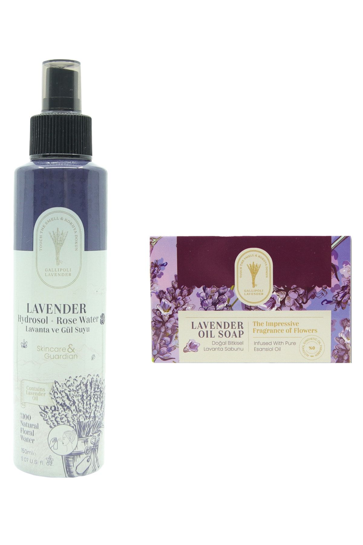 Dr. Lavender Gül Suyu Lavanta Suyu Gözenek Sıkılaştırıcı %100 Doğal Hidrosol + Lavanta Cilt Sabunu Akne Karşıtı