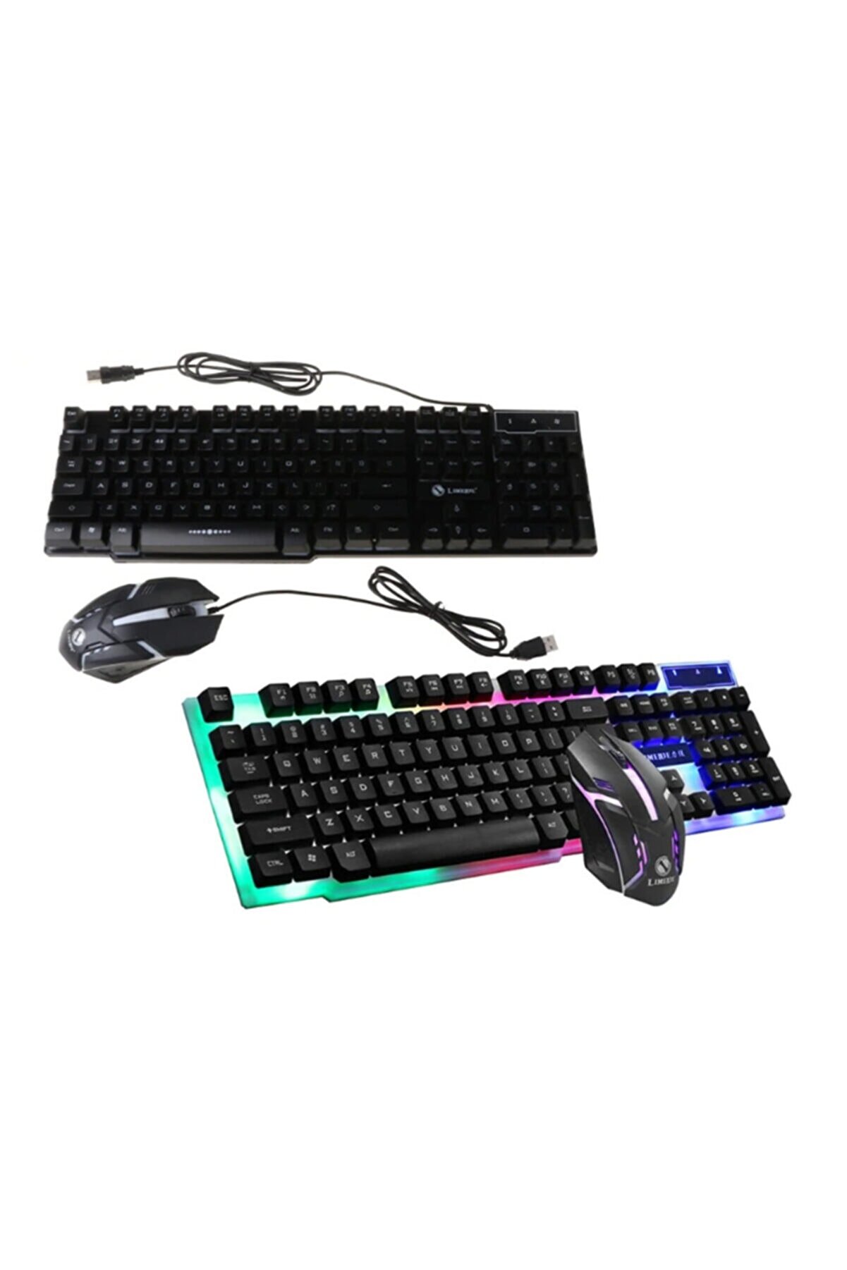 MASTEK Işıklı Klavye,oyuncu Klavye Mouse Set 7 Farklı Led Renkli Klavye