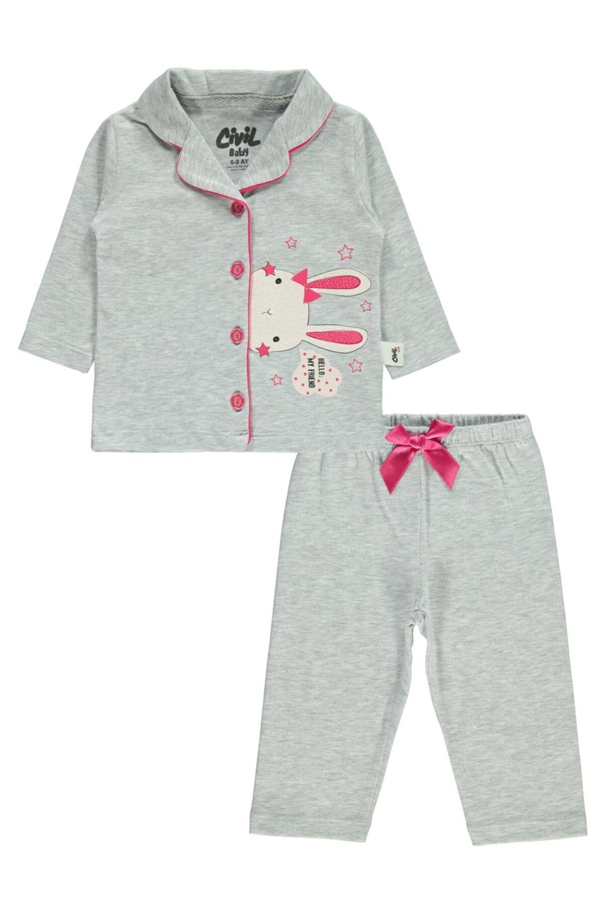 Civil Baby Kız Bebek  Karmelanj Pijama Takımı 6-18 Ay