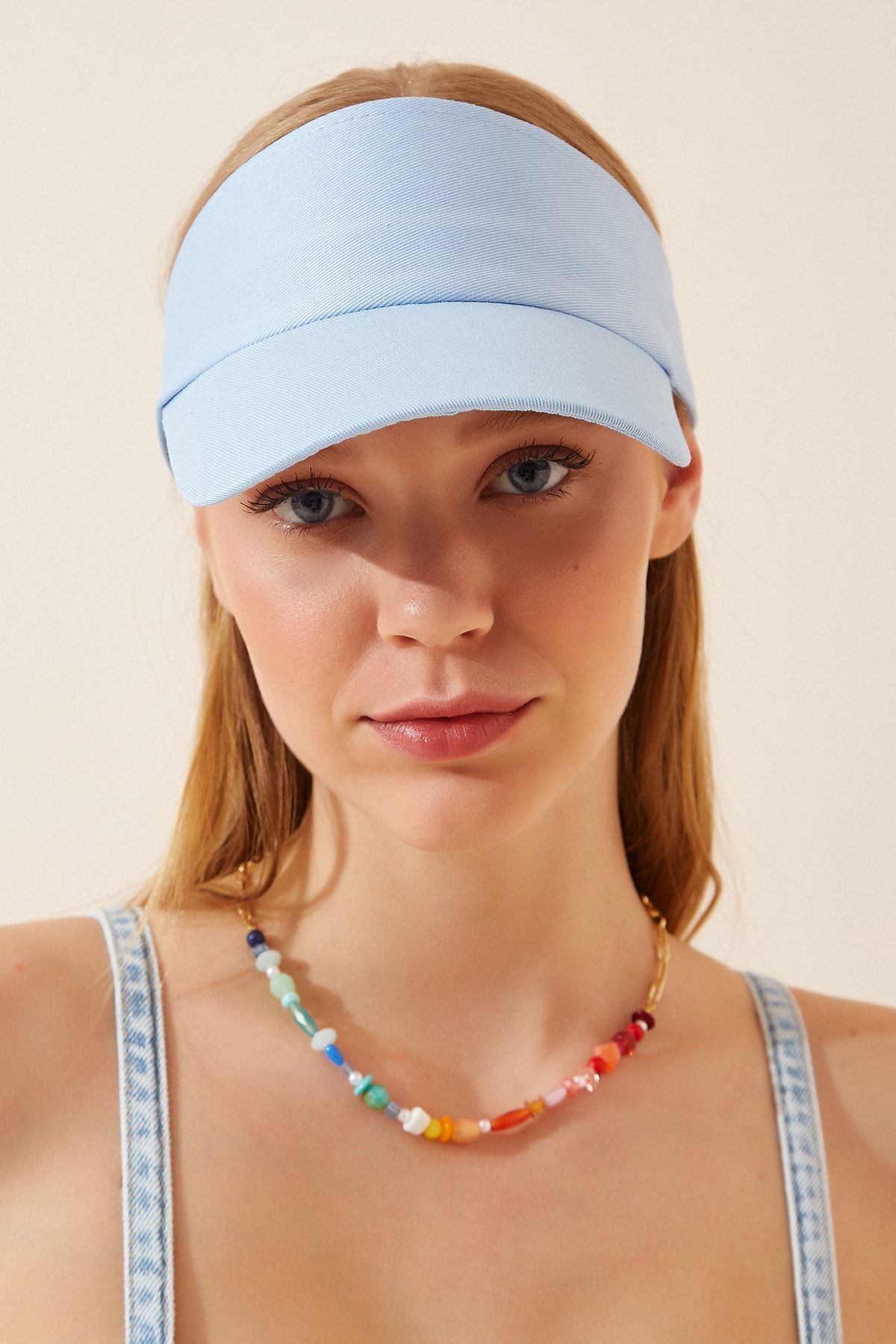 Happiness İstanbul Kadın Gök Mavi Ayarlanabilir  Bantlı Tenis Şapkası PD00027