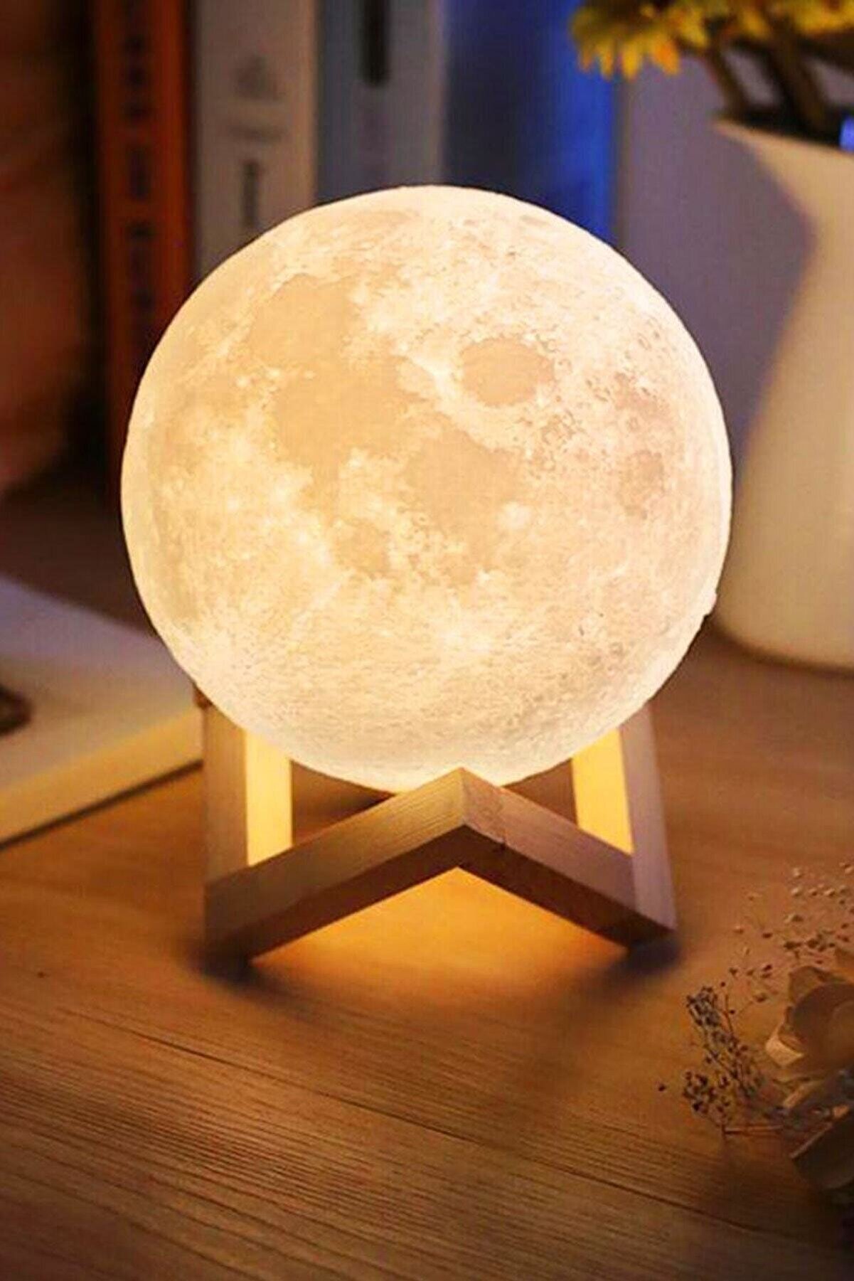 SANAT SEPET İŞLERİ Moonlight Dekoratif Gece Ay Lambası - 15 Cm "büyük Boy"