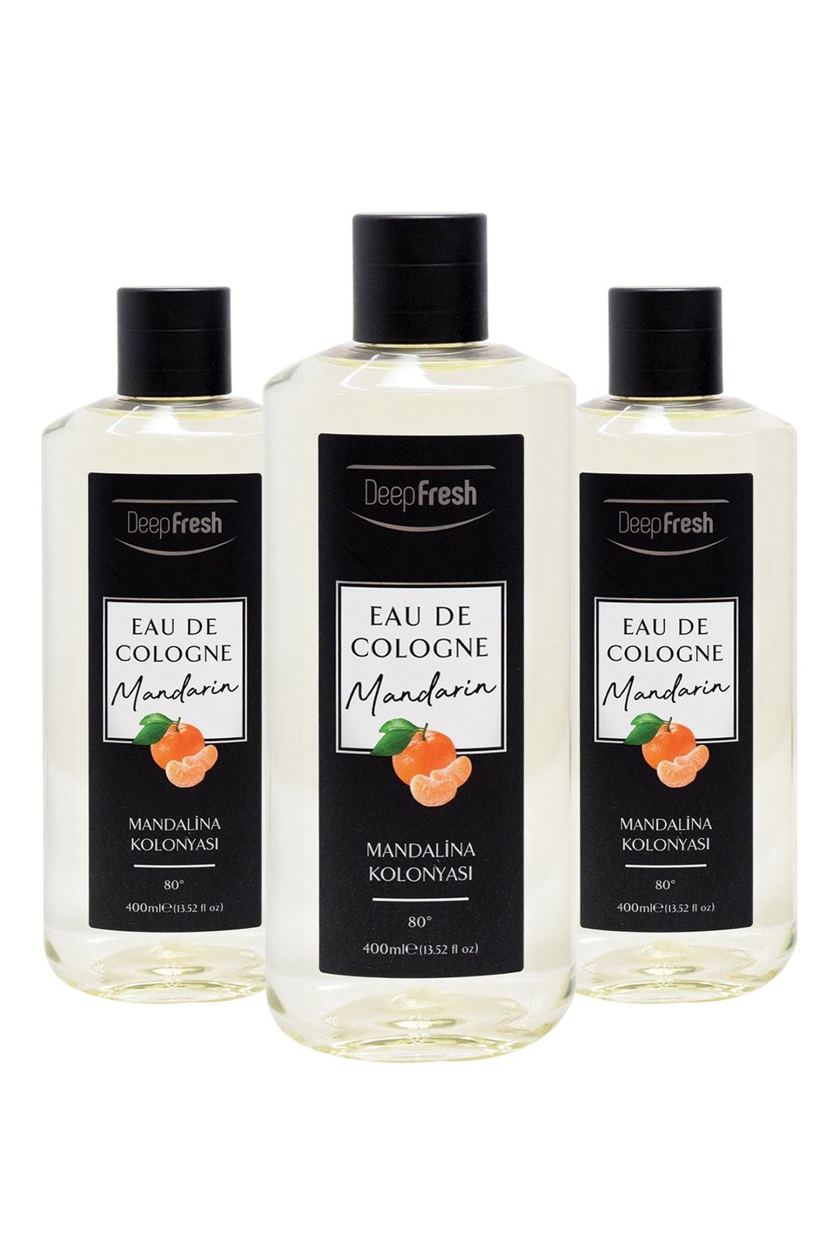 Deep Fresh Eau De Cologne 80 Derece Mandalina Kolonya 3 X 400 ml