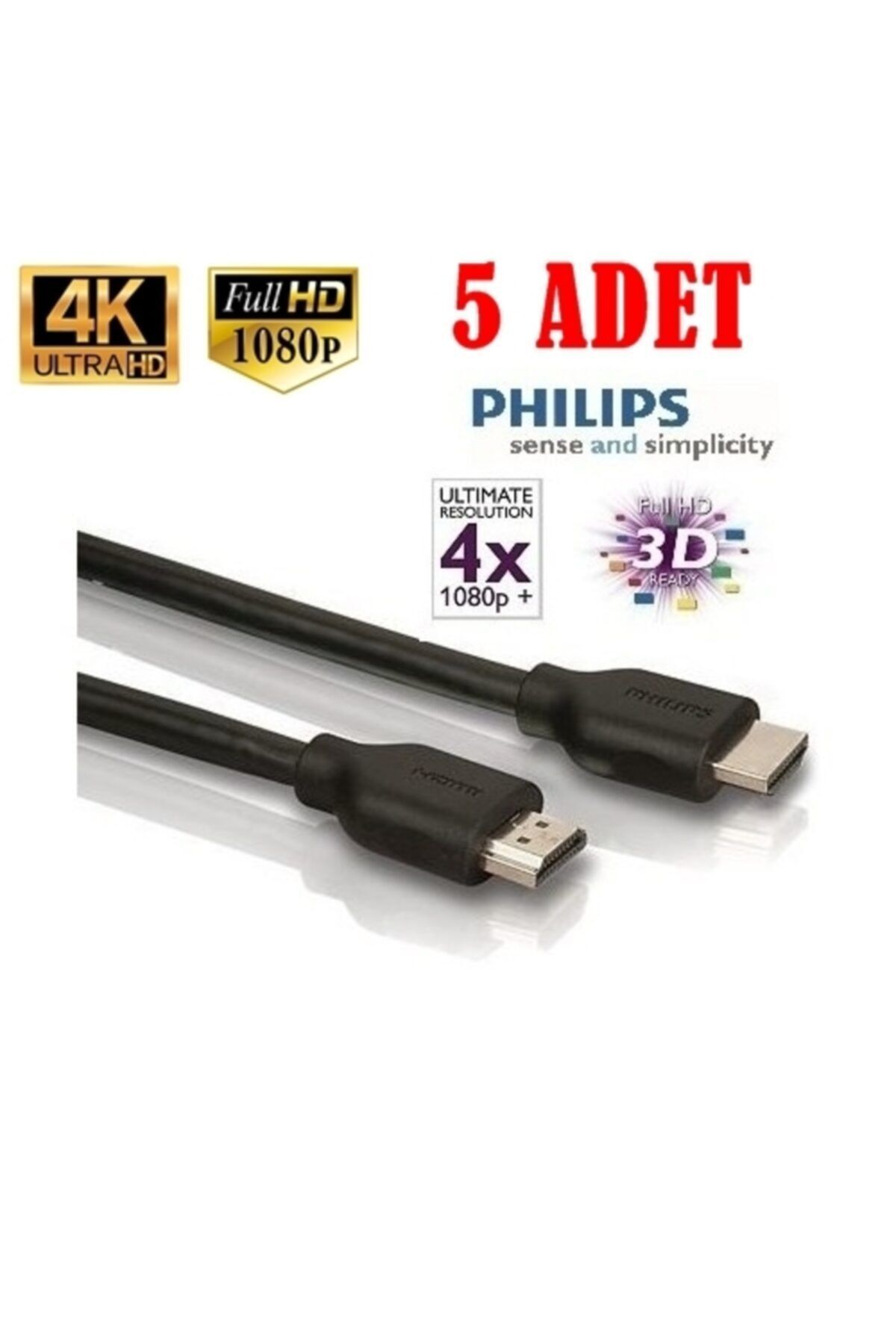 Philips Swv5401p/10 4k 3d Hdmı Kablo (5'li Paket) - 1.5m