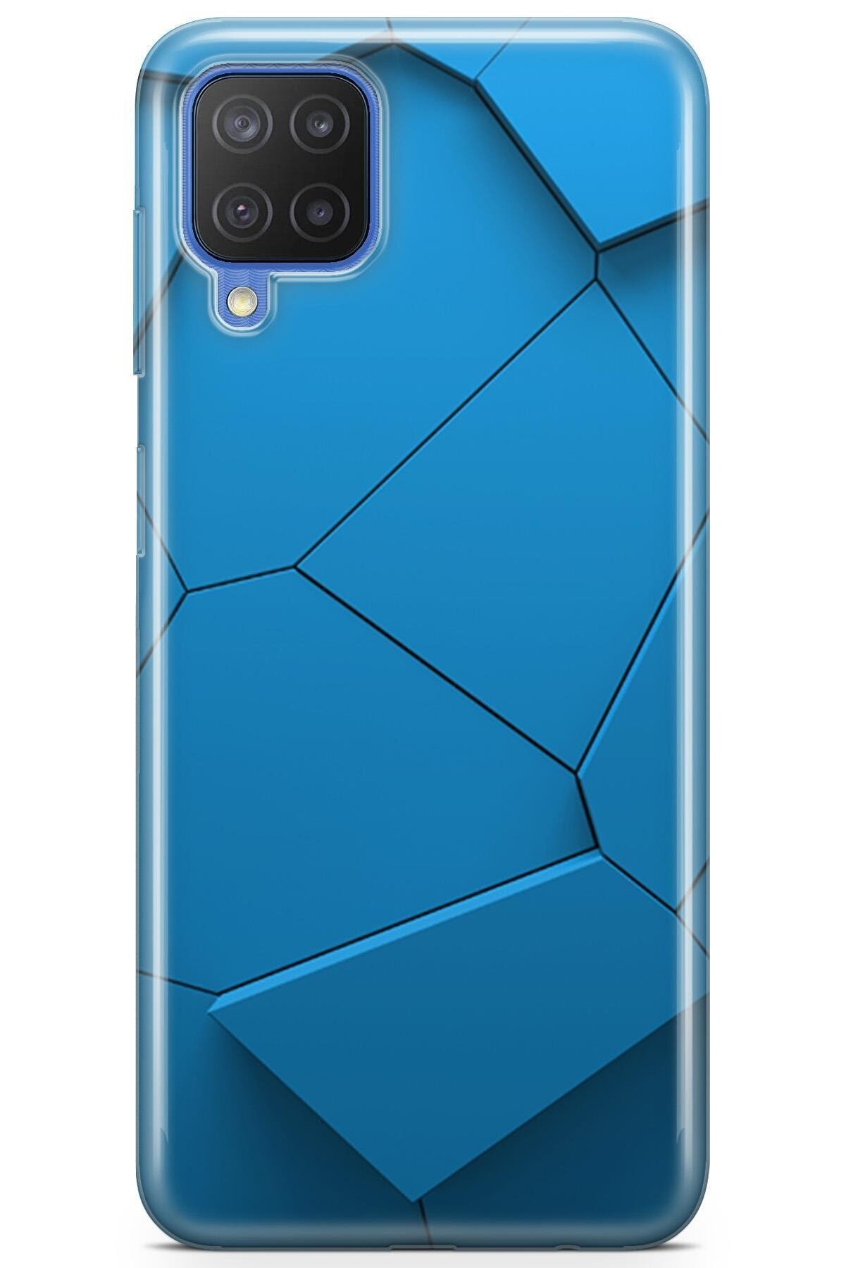 Melefoni Samsung Galaxy M12 Uyumlu Hexagon Serisi Uv Baskılı Silikon Kılıf