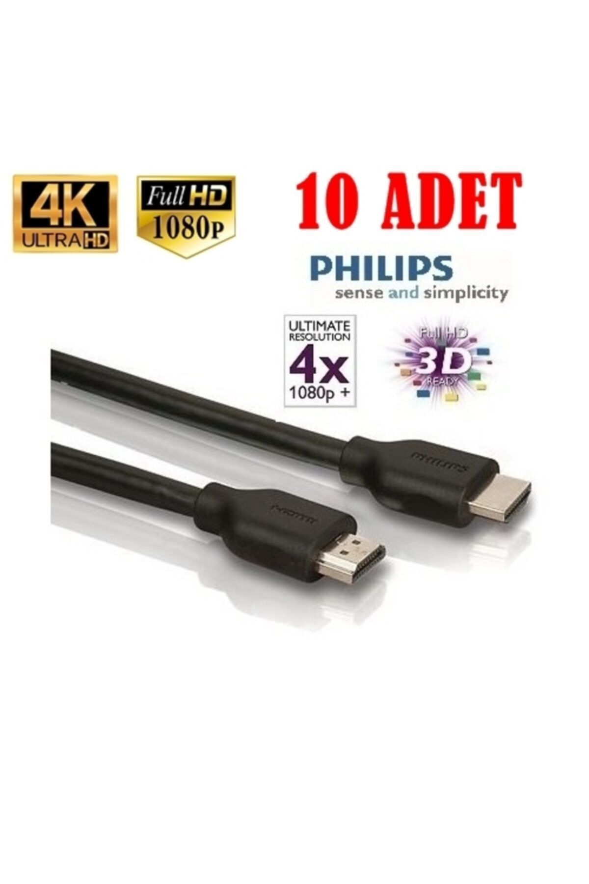 Philips Swv5401p/10 4k 3d Hdmı Kablo (10'lu Paket) - 1.5m