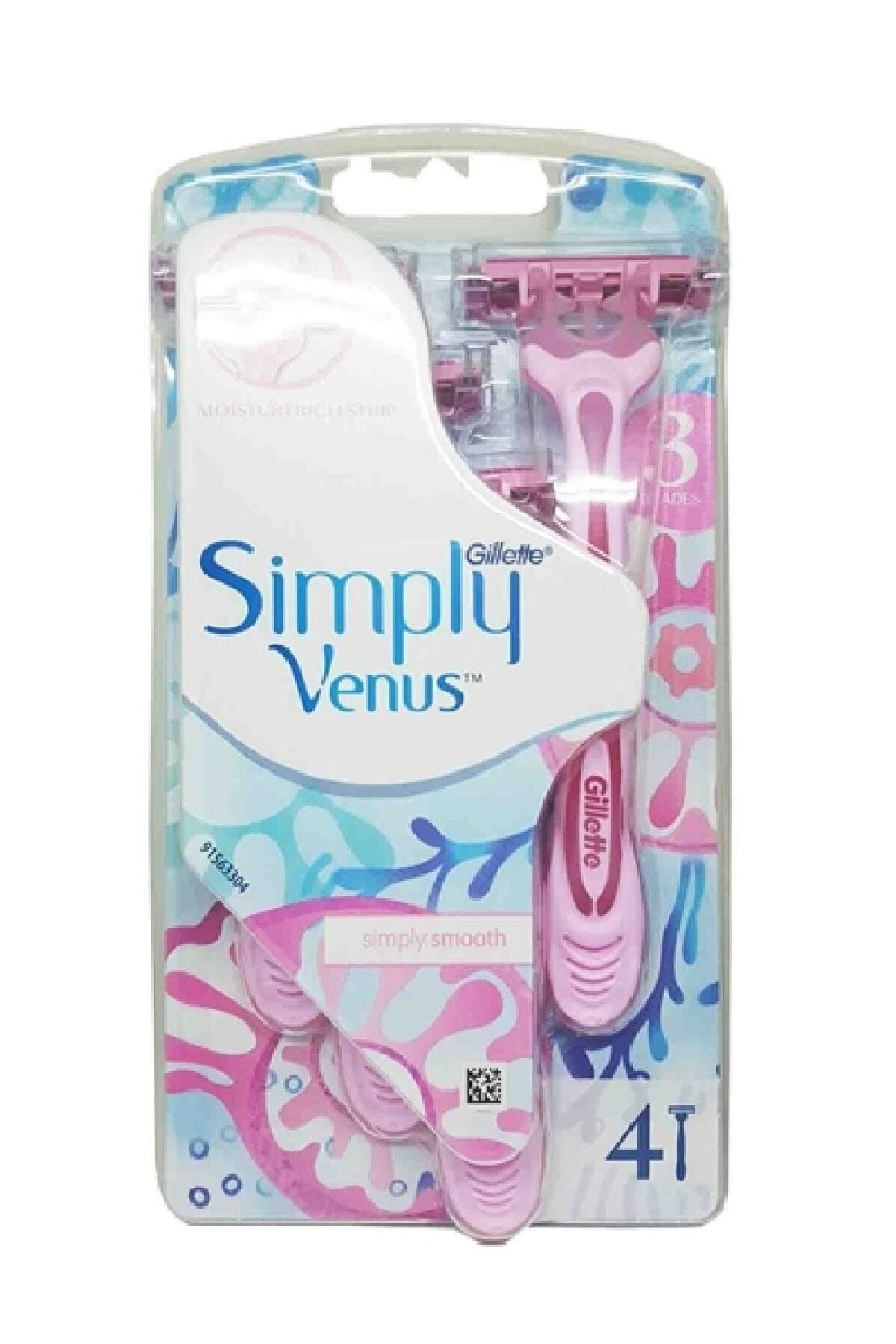 Venüs Gillette Venus Simply3 Kadın Tıraş Bıçağı 4'lü Yeni