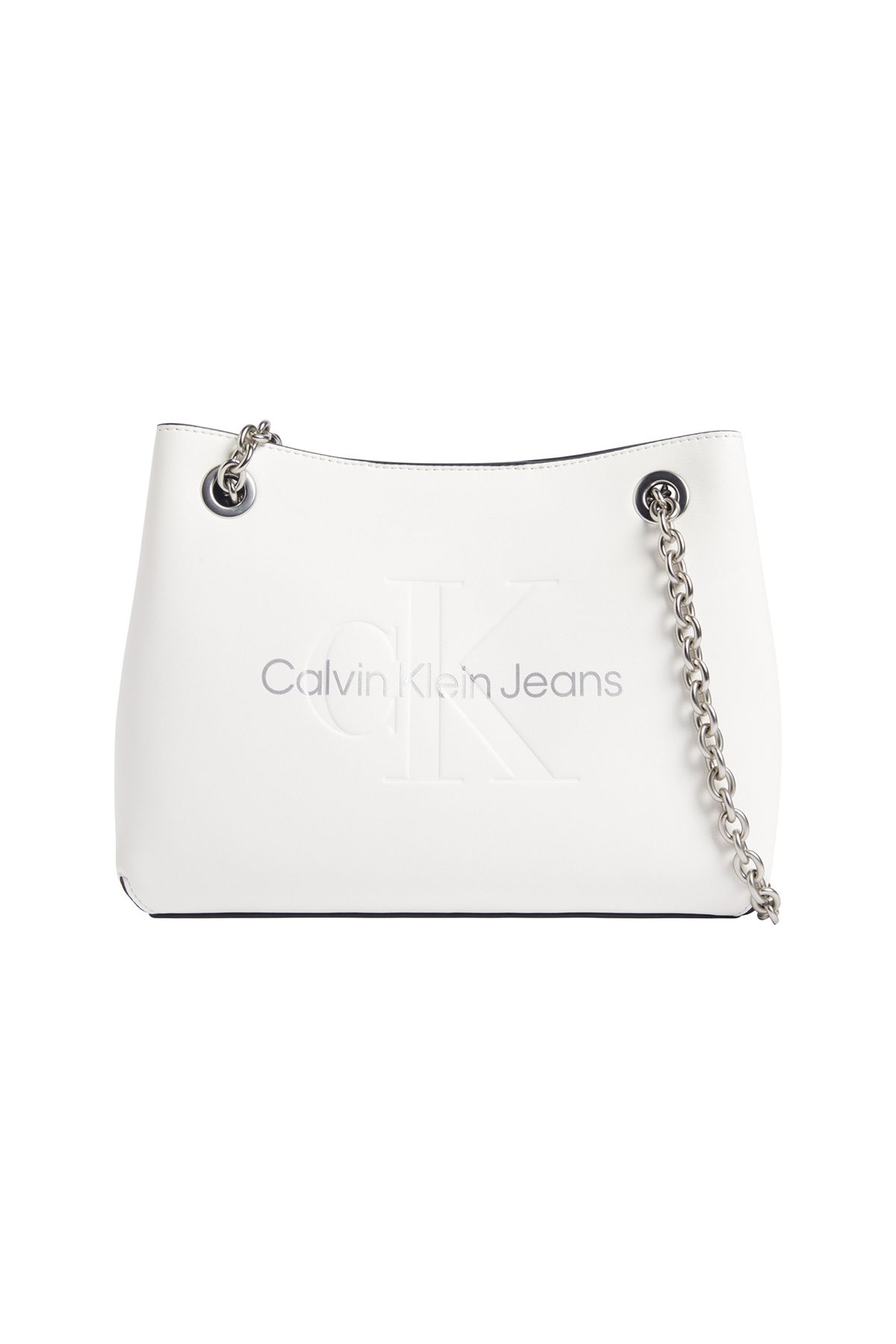 Calvin Klein El Çantası Kadın / Kız White/Silver Logo