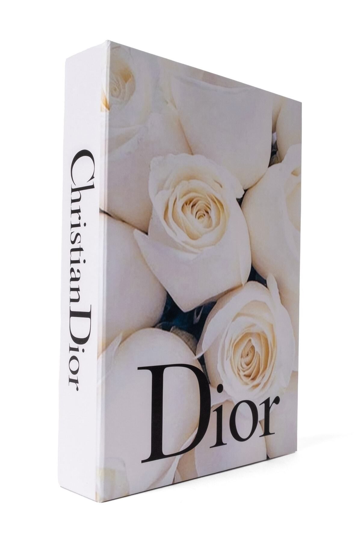 MagicHomeDecor Christian Dior Beyaz Gül M Boy Dekoratif Kitap Kutusu