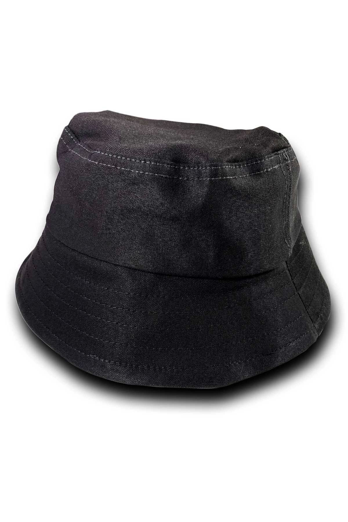 Royaleks Unisex Kova Şapka Balıkçı Şapka Bucket Hat Siyah