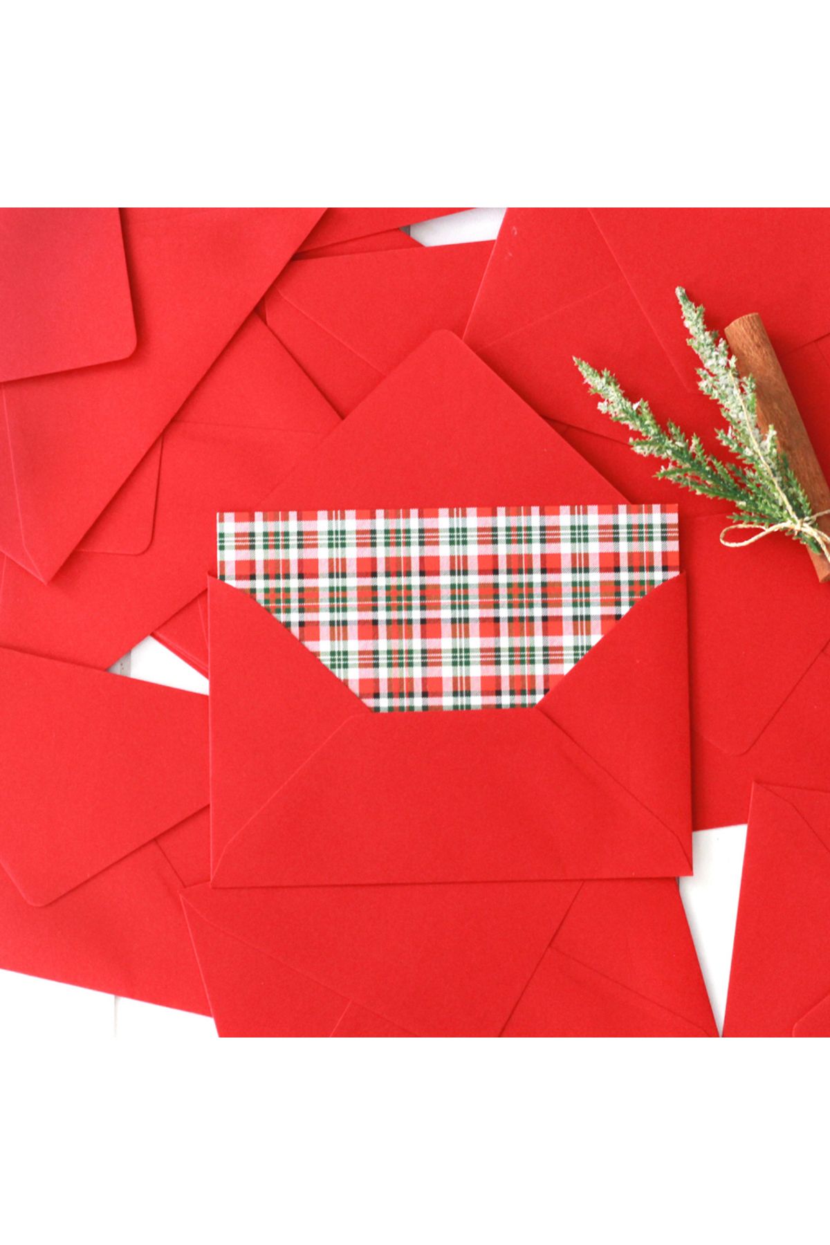 Bimotif Tebrik kartlarına özel zarf, 9x14 cm, Kırmızı, 100 adet