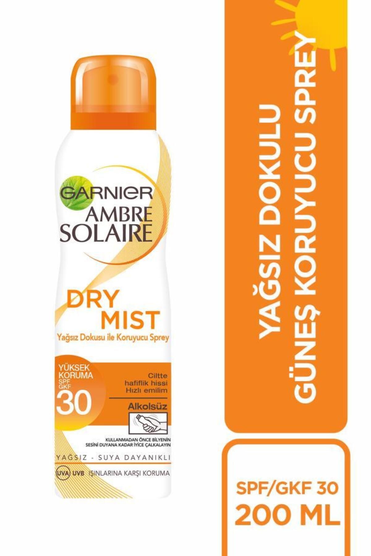 Garnier Ambre Solaire Dry Mist Yağsız Dokulu Güneş Koruyucu Sprey Gkf30 200ml