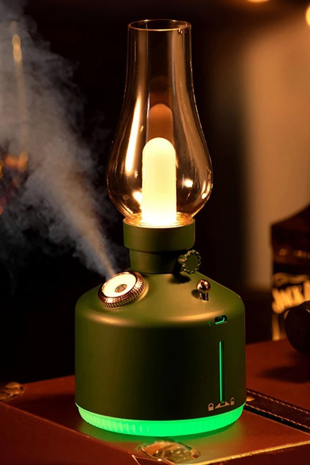 Mobee Gaz Lambası Görünümlü Hava Nemlendirici Retro Buhar Püskürtücü Ledli Lamba Difüzör Aroma Terapi