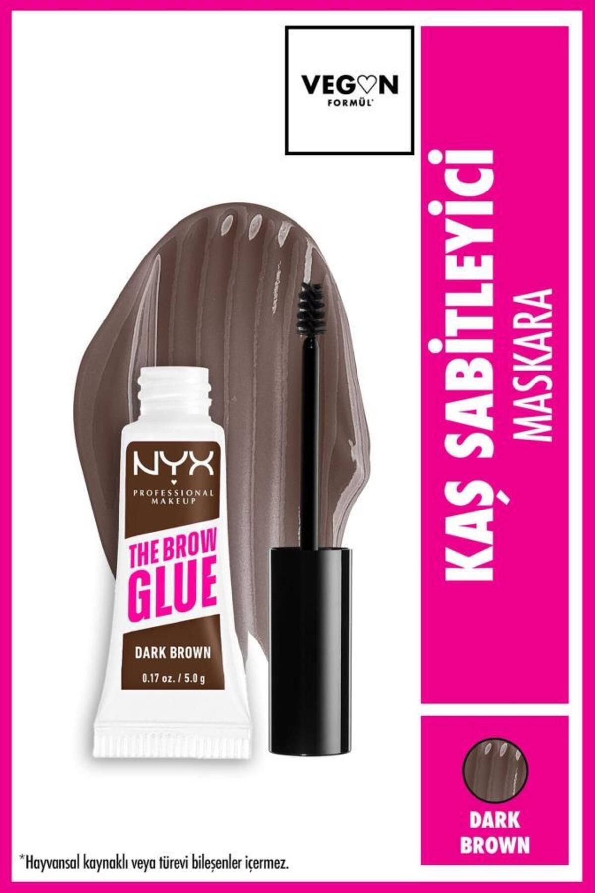 NYX Professional Makeup The Brow Glue Instant Brow Styler Kaş Sabitleyici Maskara - Dark Brown