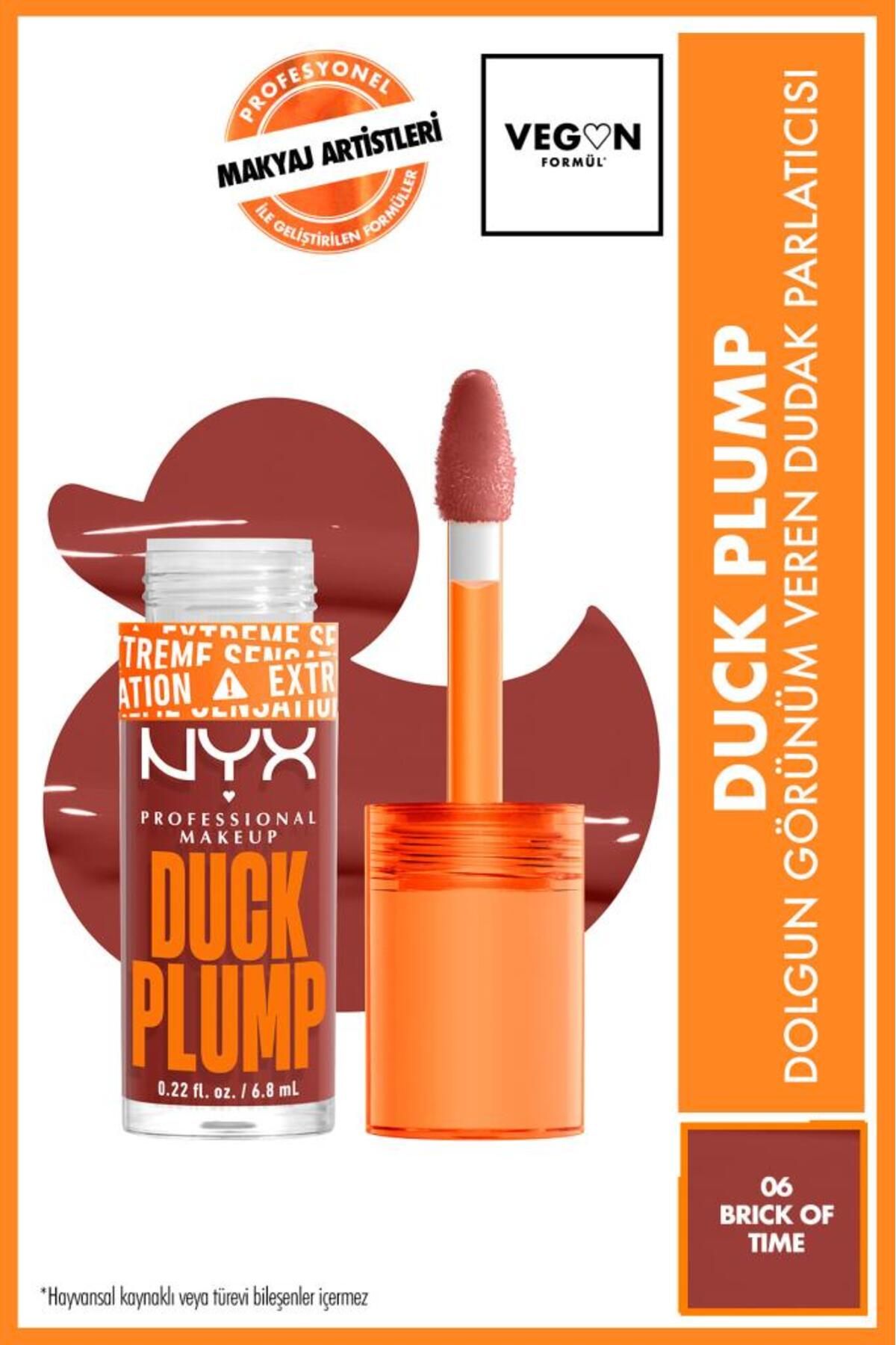 NYX Professional Makeup Duck Plump Dolgun Görünüm Veren Dudak Parlatıcısı - 06 Brick Of Time