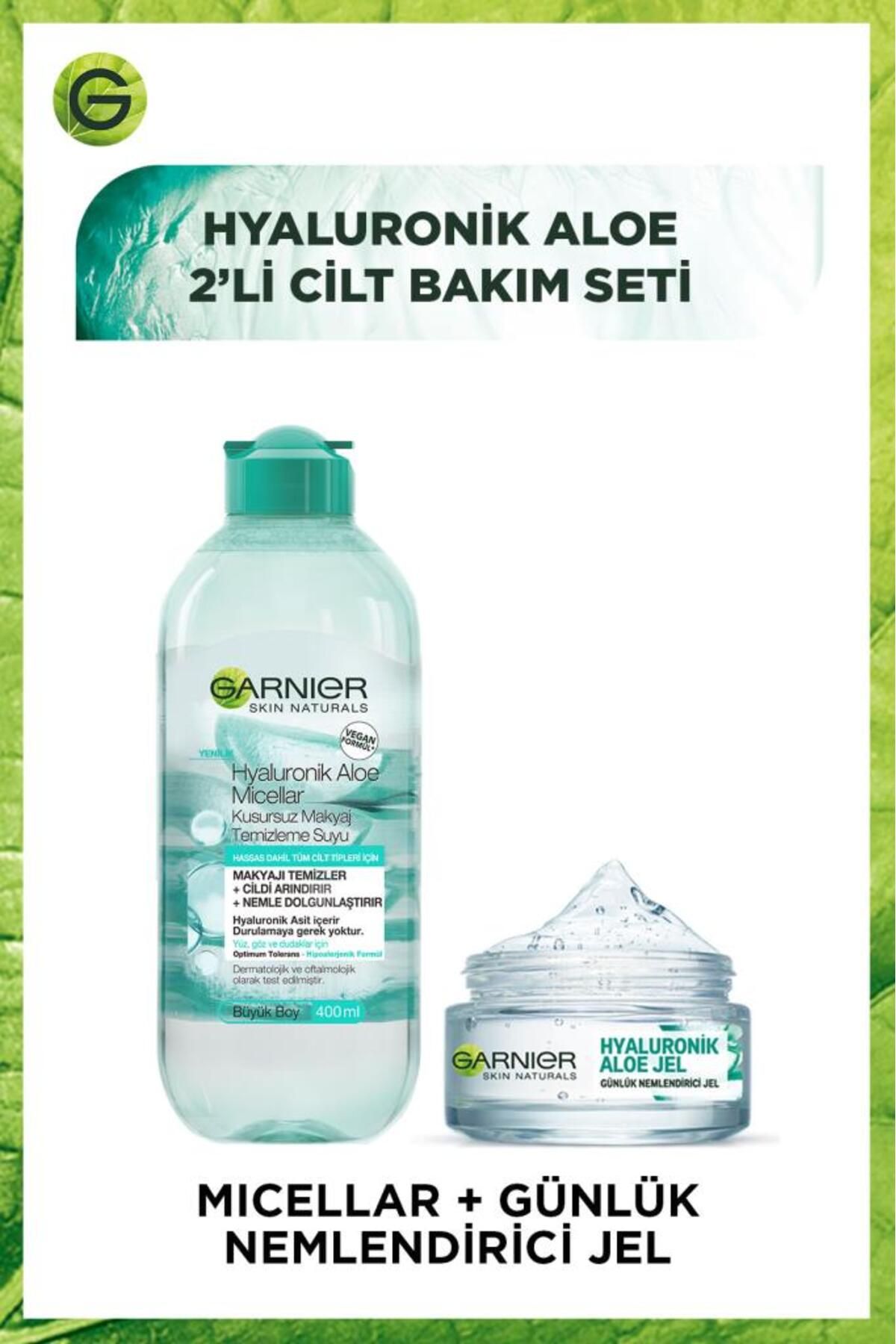 Garnier Hyaluronik Aloe 2li Cilt Bakım Seti - Günlük Nemlendirici Jel & Micellar Makyaj Temizleme Suyu 400ml