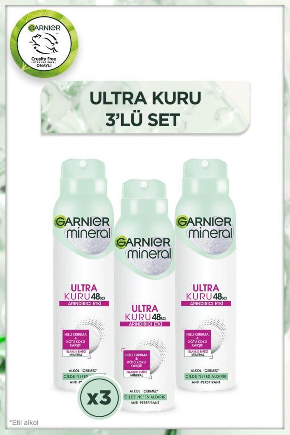Garnier Mineral Ultra Kuru Sprey Deodorant 3'lü Set