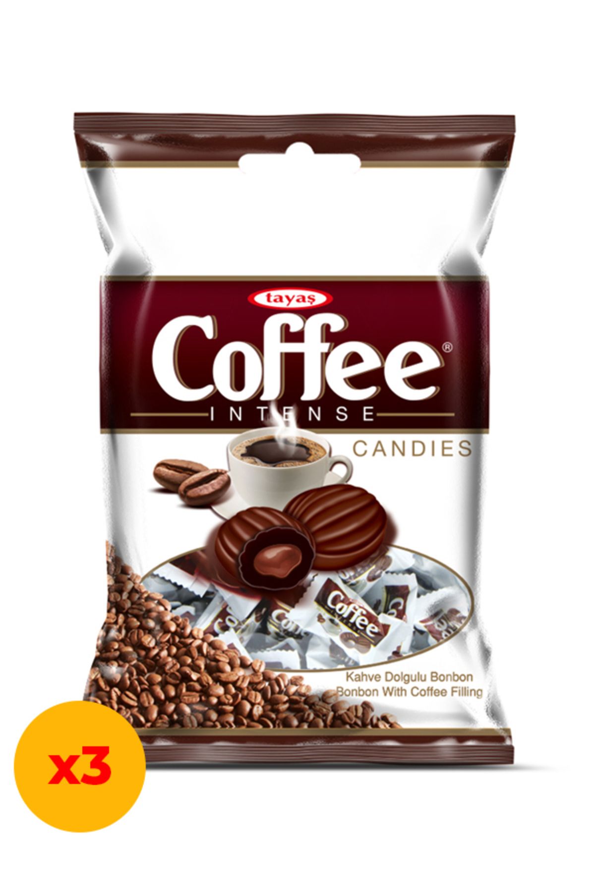 TAYAŞ Coffee Intense Kahve Aromalı Sert Şeker 350 G X 3