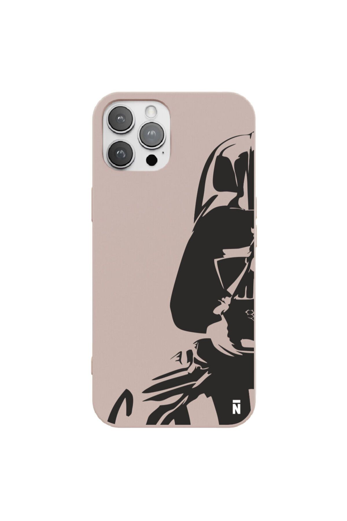 Casen iPhone 12 Pro Max Darth Vader Tasarımlı Pudra Pembe Renkli Silikon Telefon Kılıfı