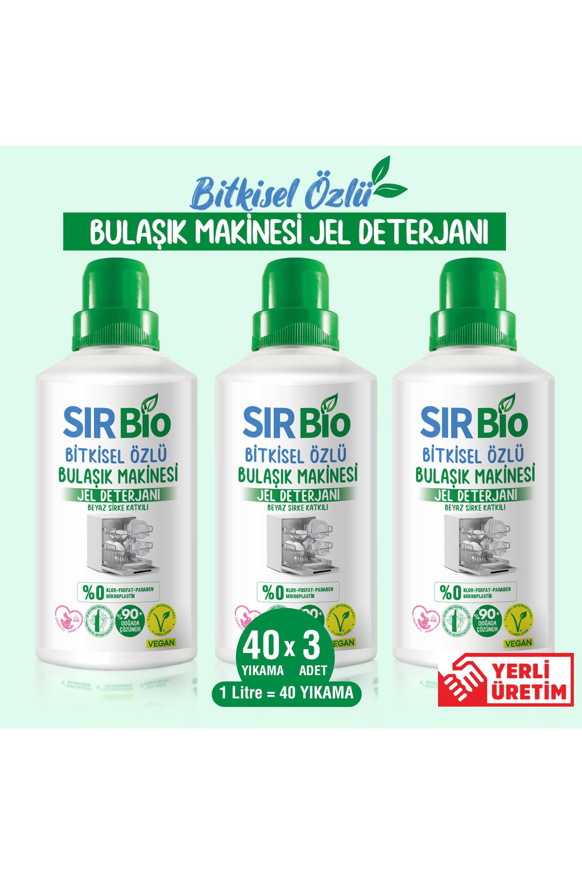 SIR Bio Bulaşık Makine Deterjanı 1000 ml 3'lü (1000 ML X 3 ADET)
